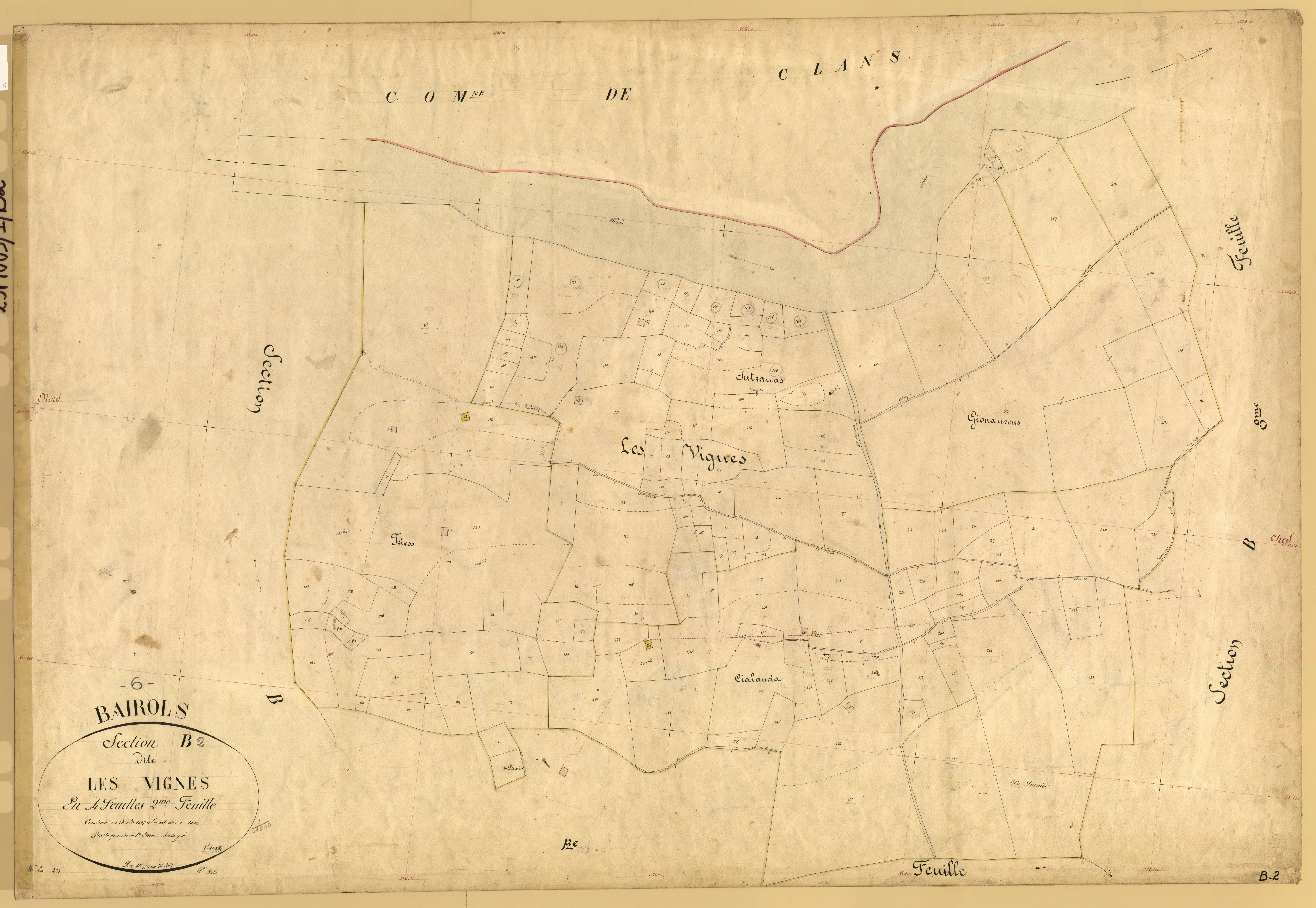 Les Vignes. - Plan de section, B2
