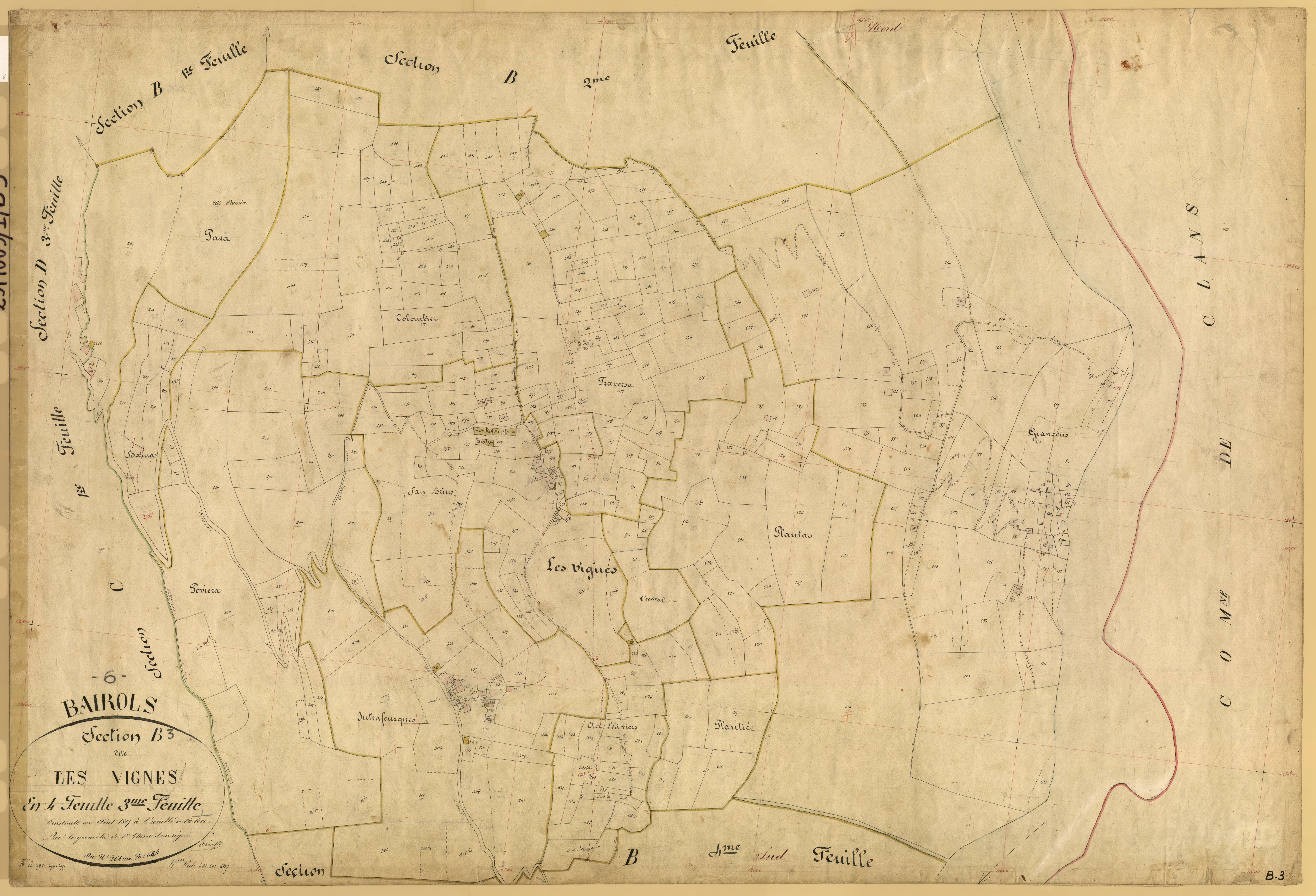 Les Vignes. - Plan de section, B3