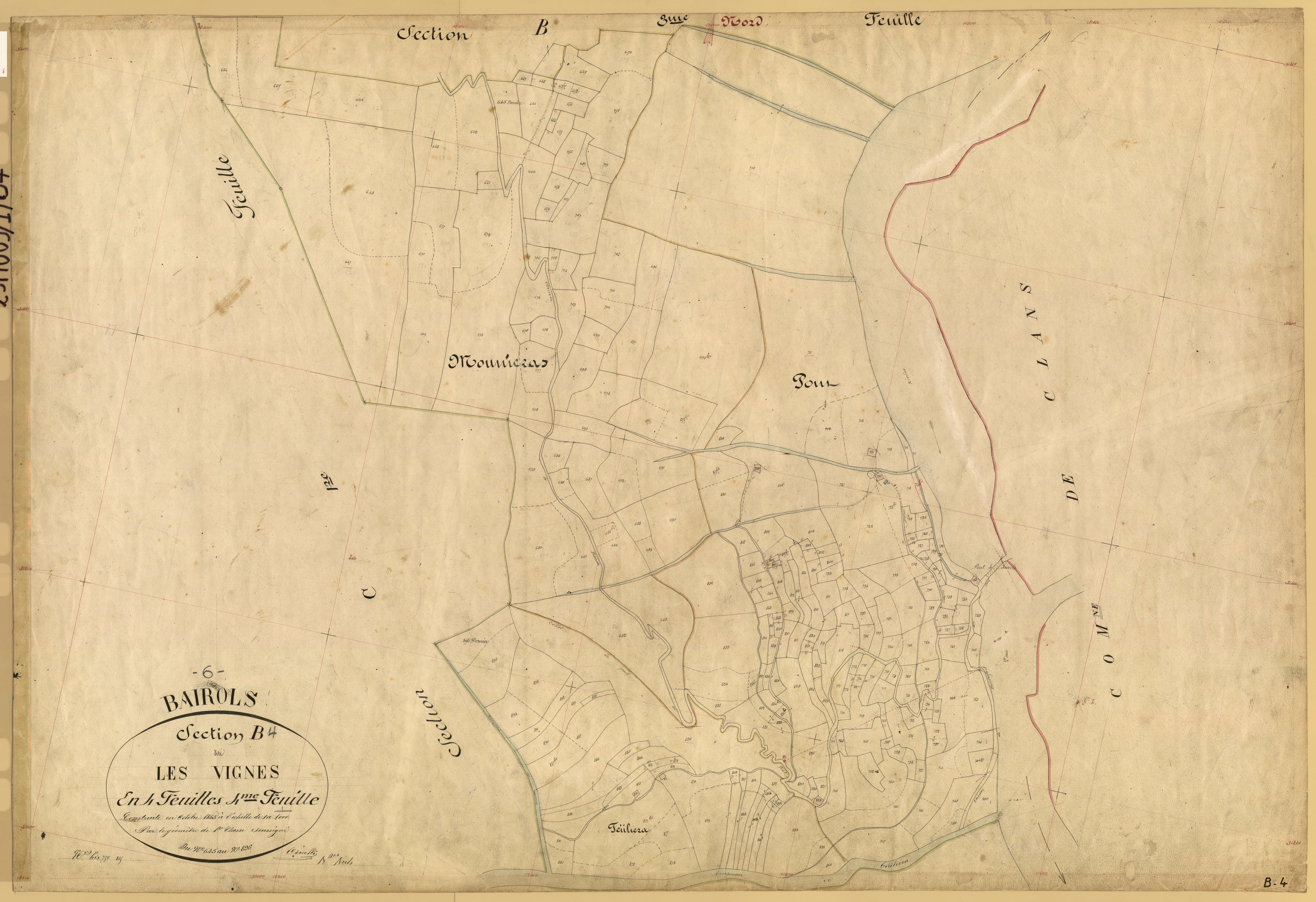 Les Vignes. - Plan de section, B4