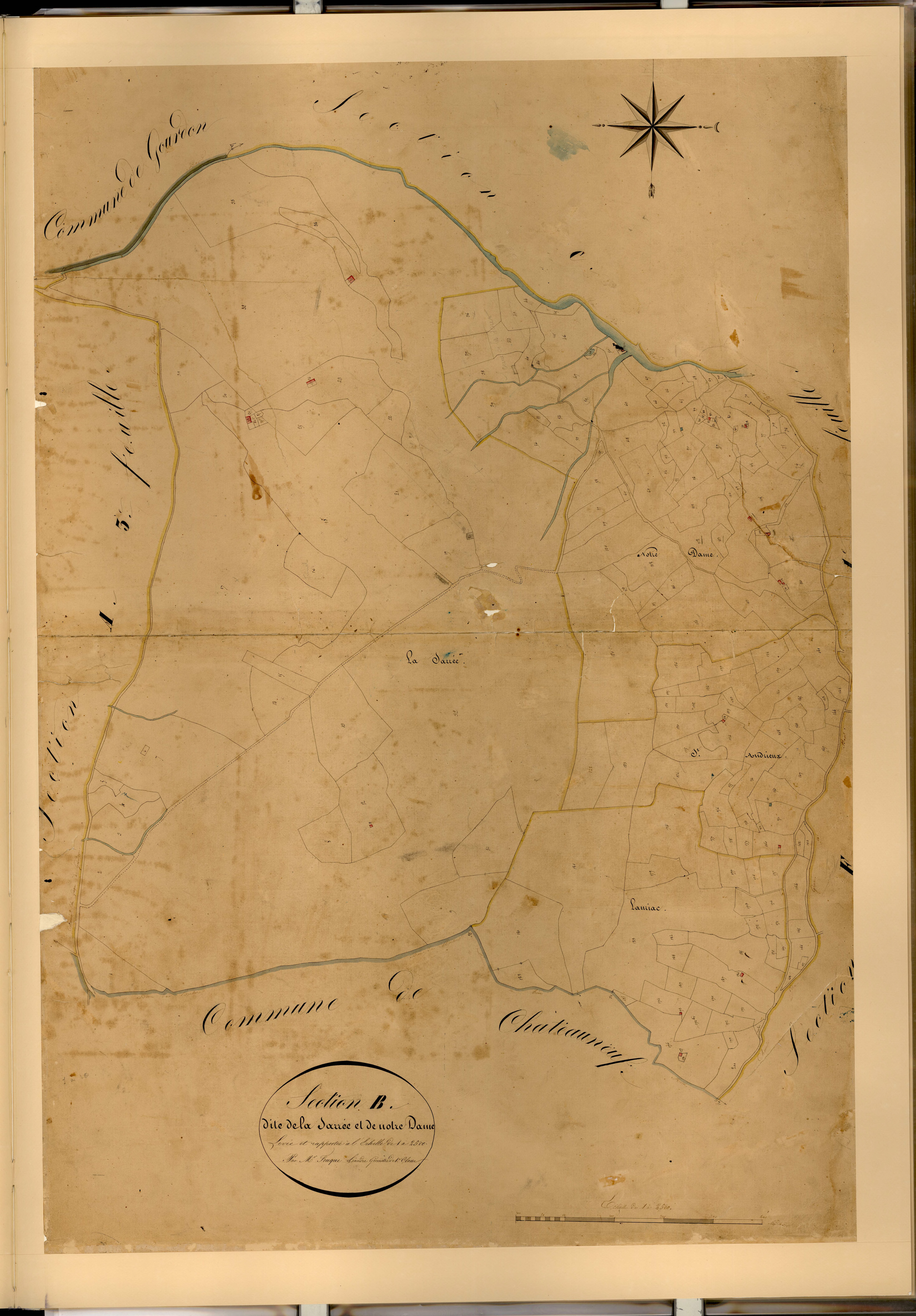 La Sarée et Notre-Dame. - Plan de section, B