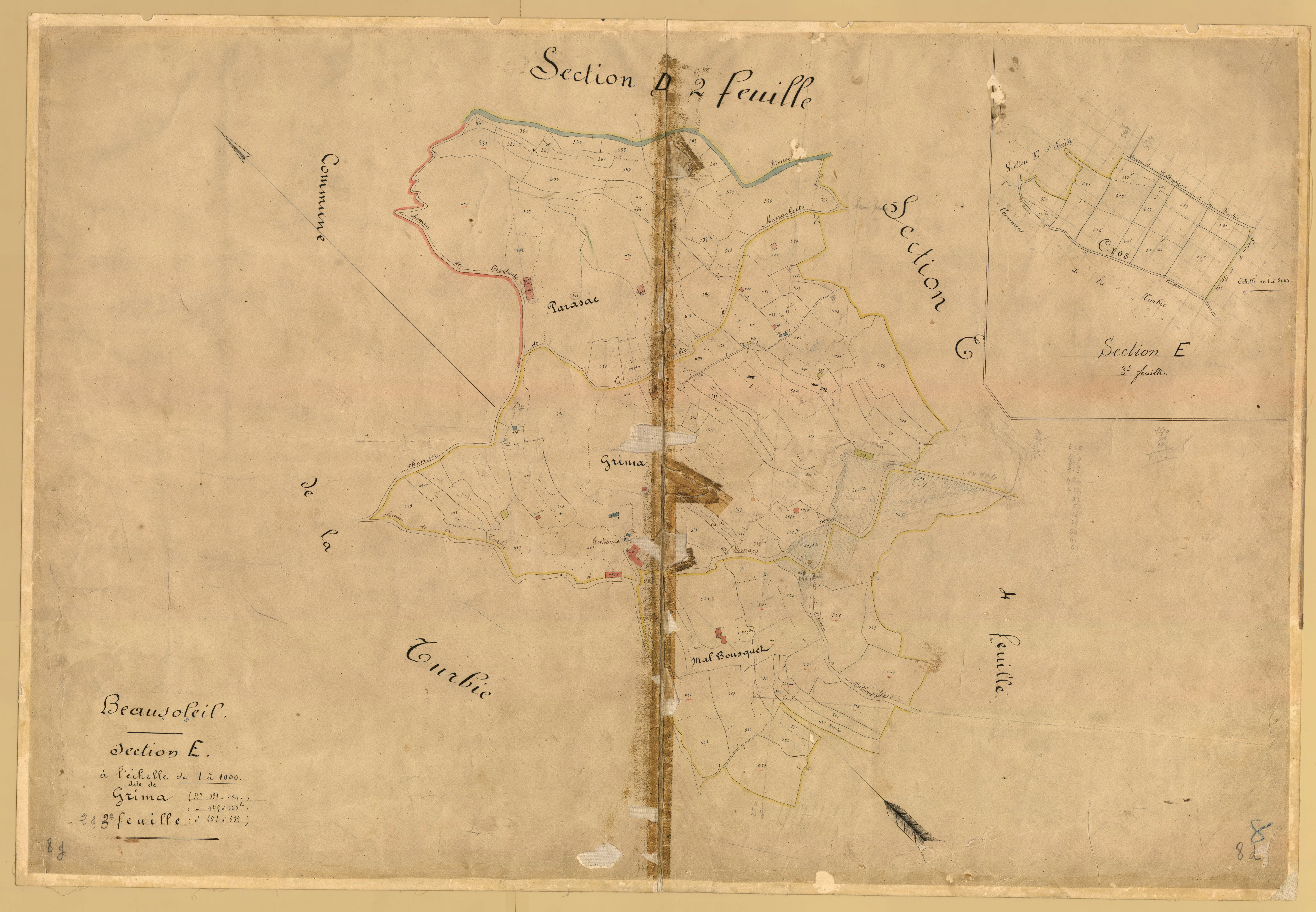 Grima. - Plan de section, E2