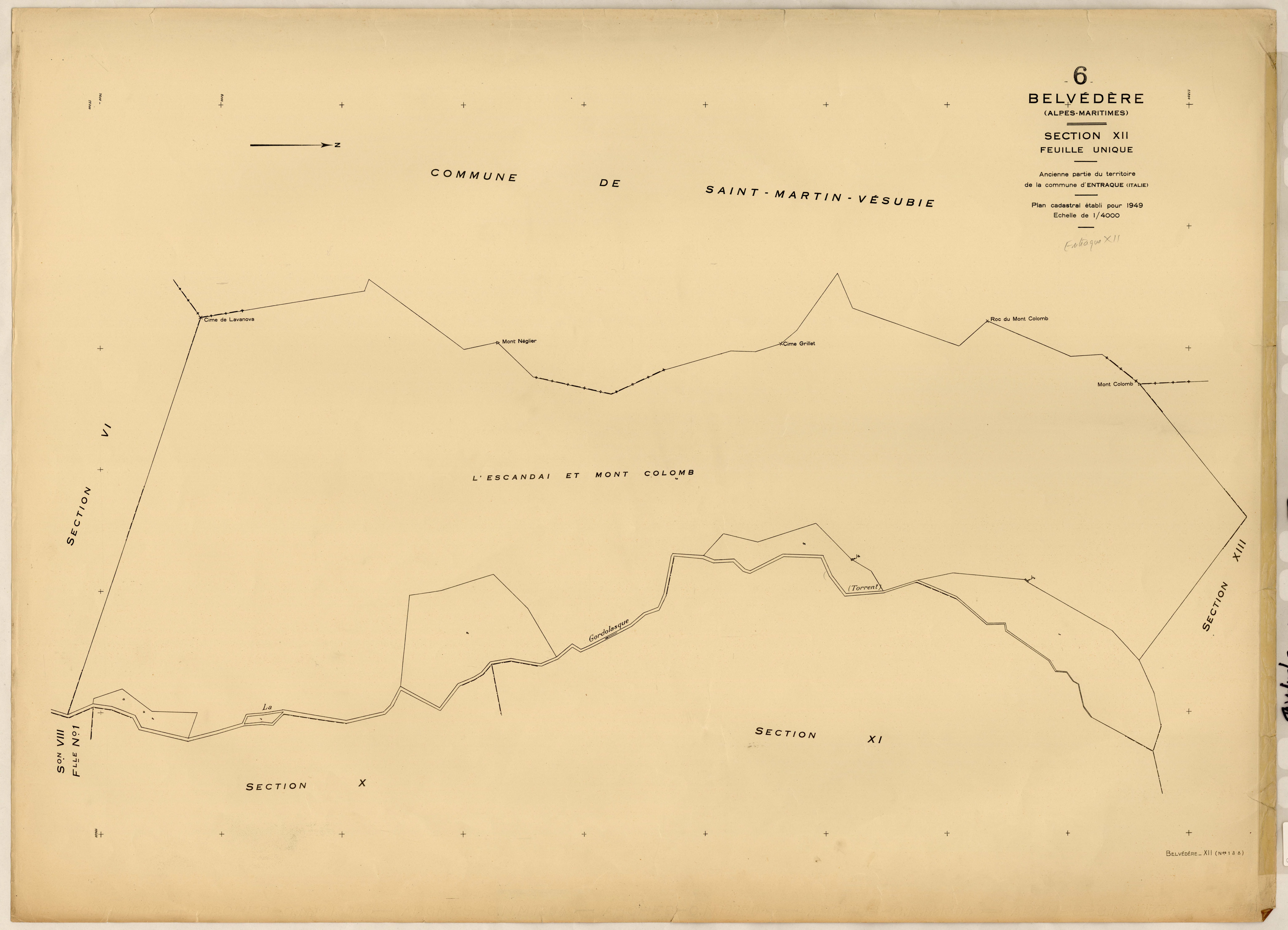 Plan de section, XII