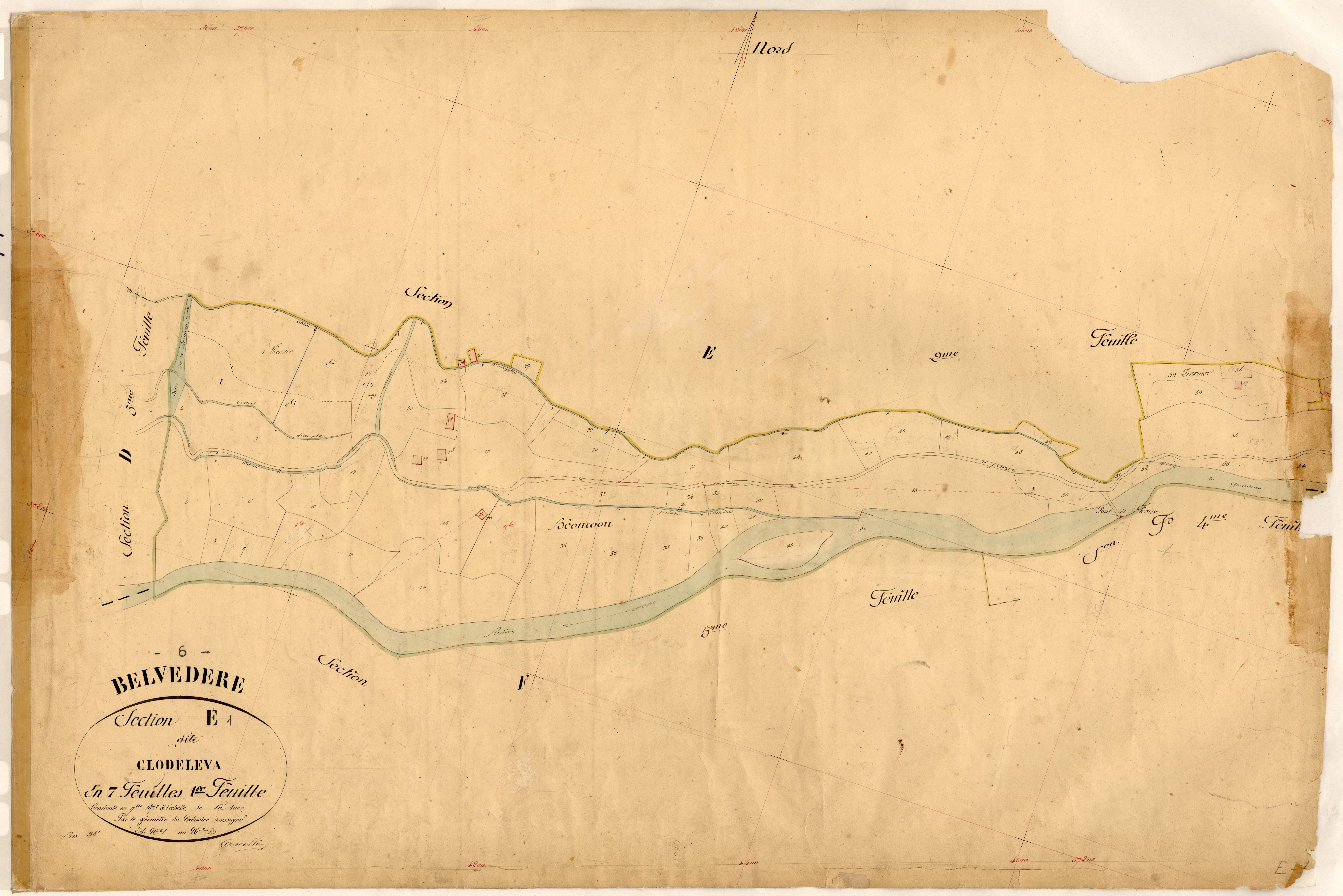 Clodeleva. - Plan de section, E1
