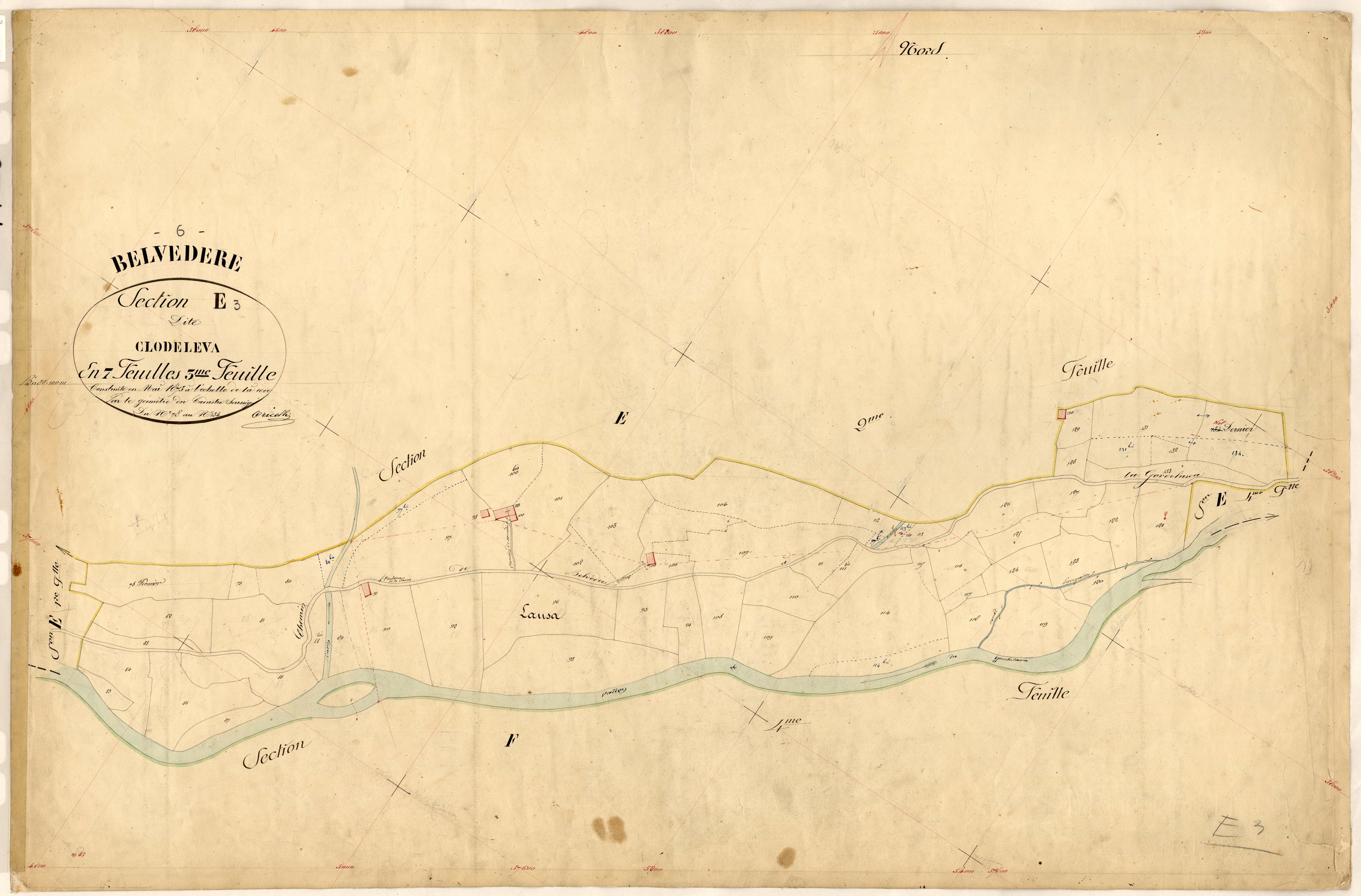 Clodeleva. - Plan de section, E3