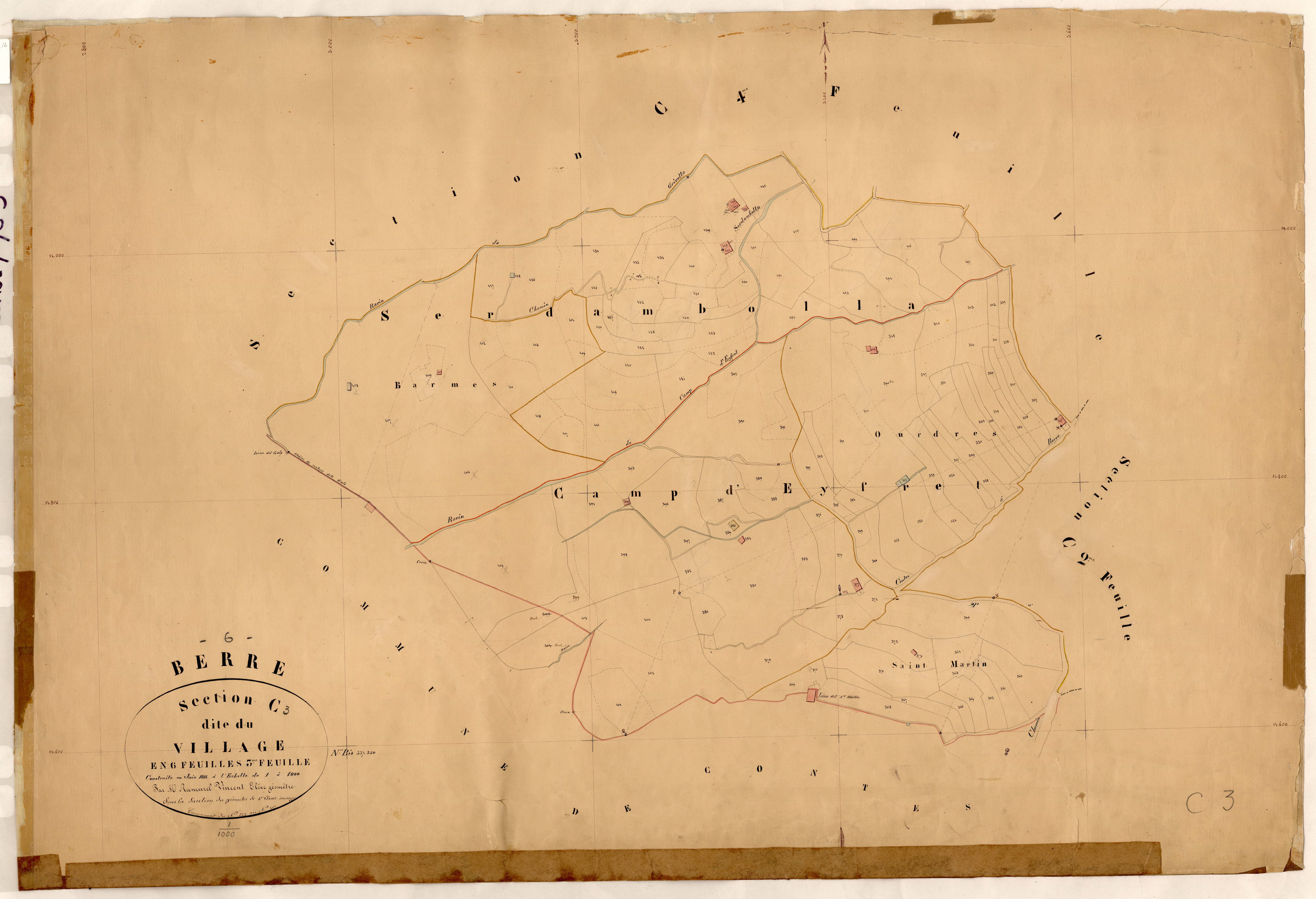 Village. - Plan de section, C3