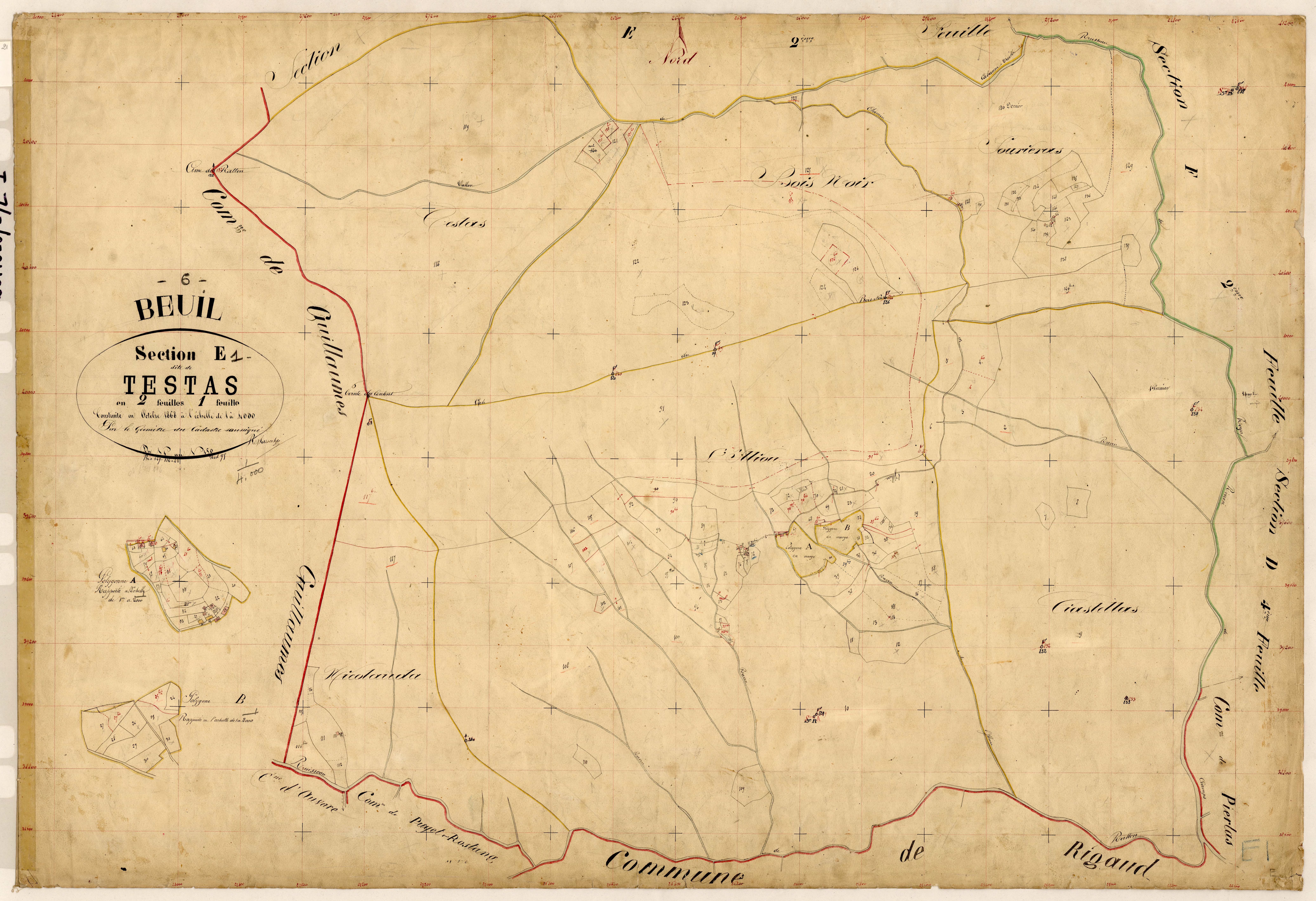 Testas. - Plan de section, E1