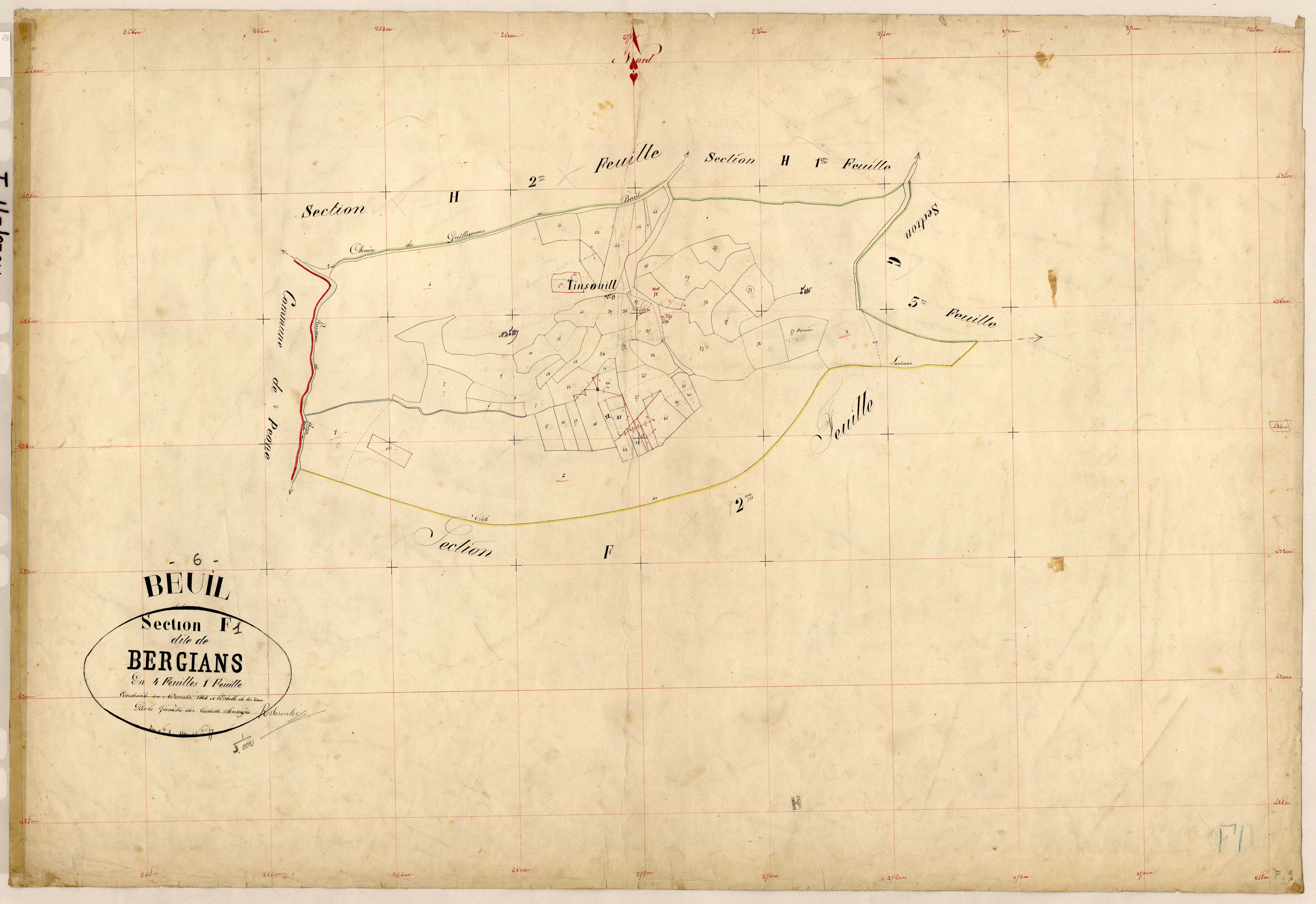 Bergians. - Plan de section, F1