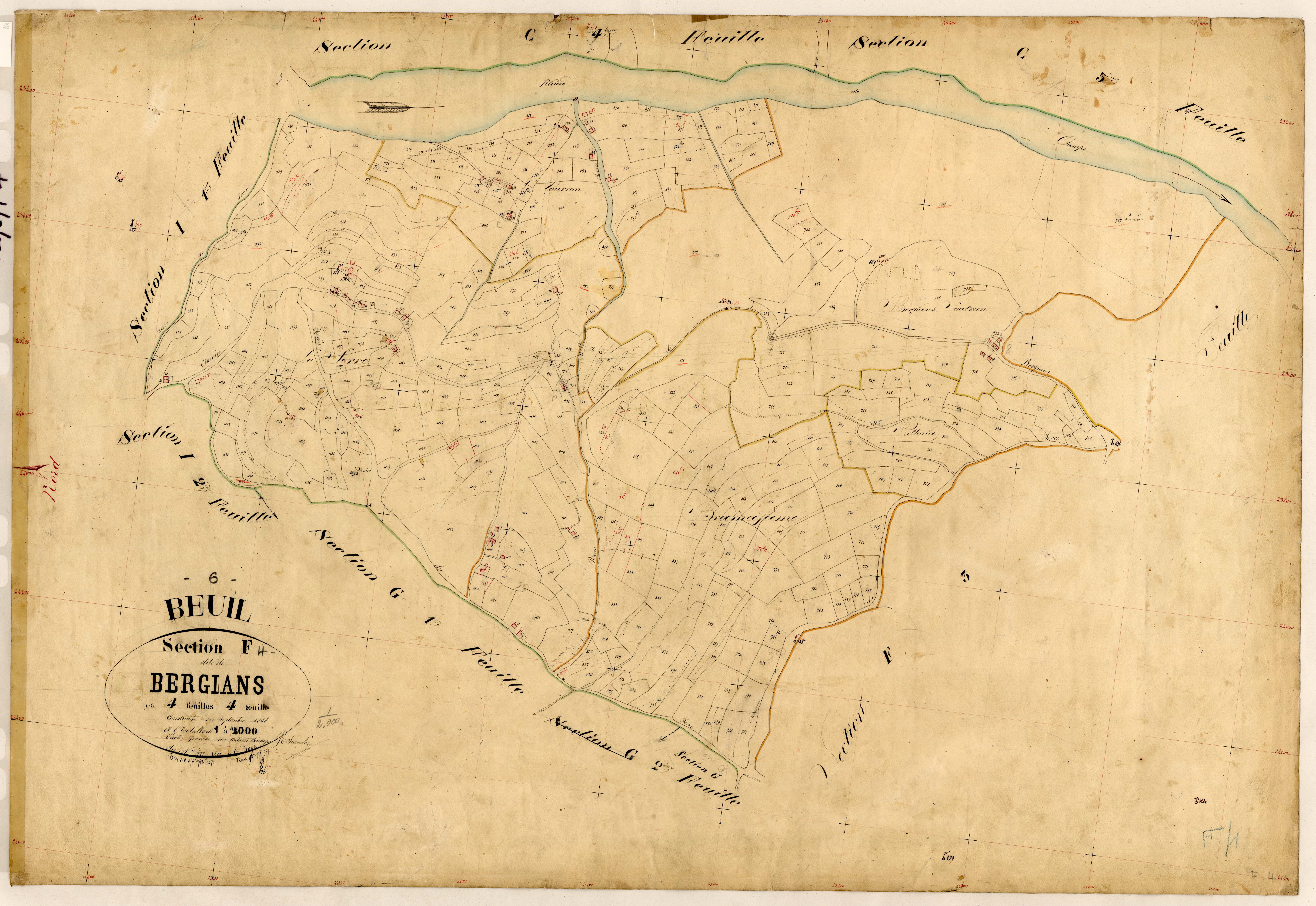 Bergians. - Plan de section, F4