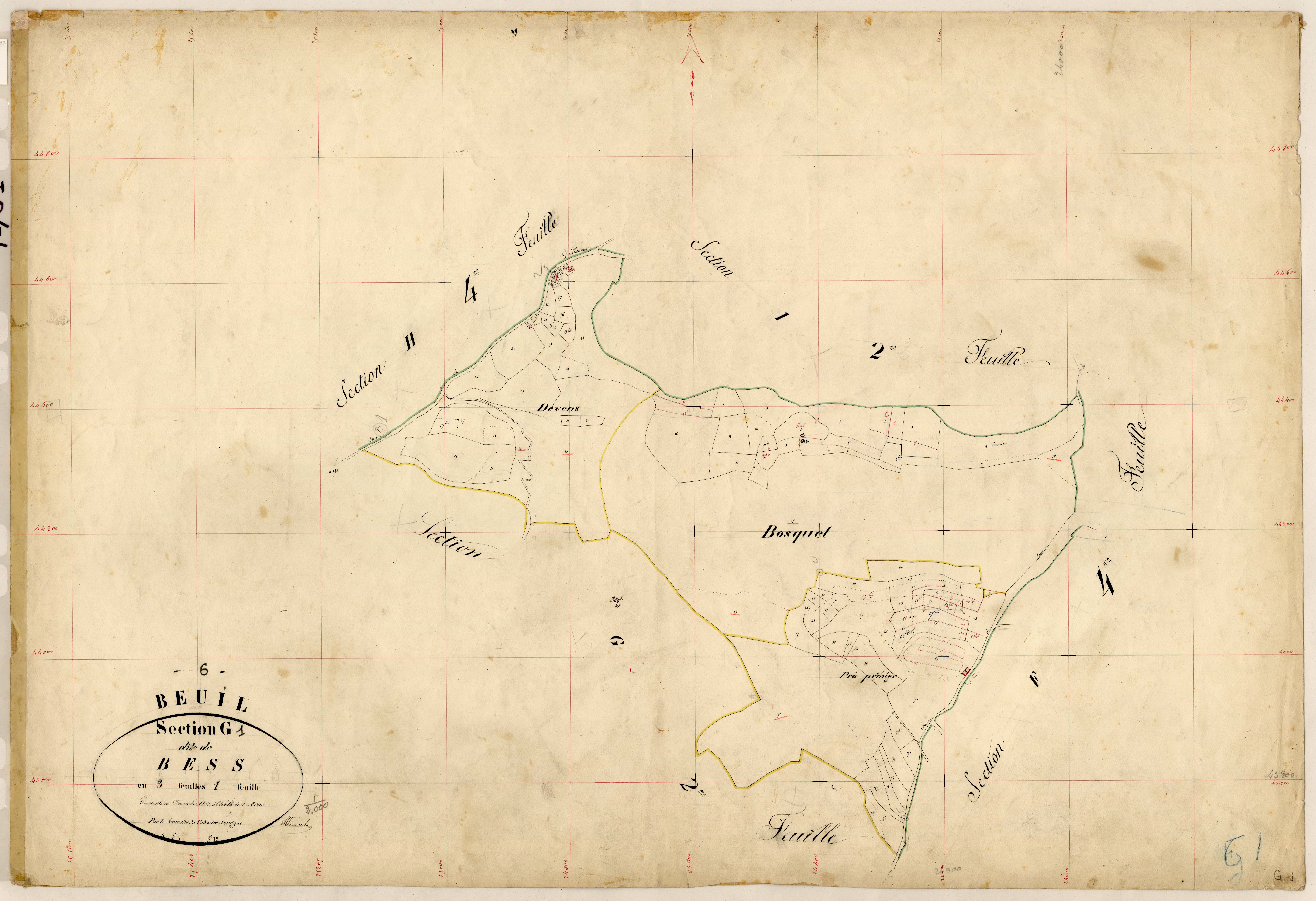 Bess. - Plan de section, G1