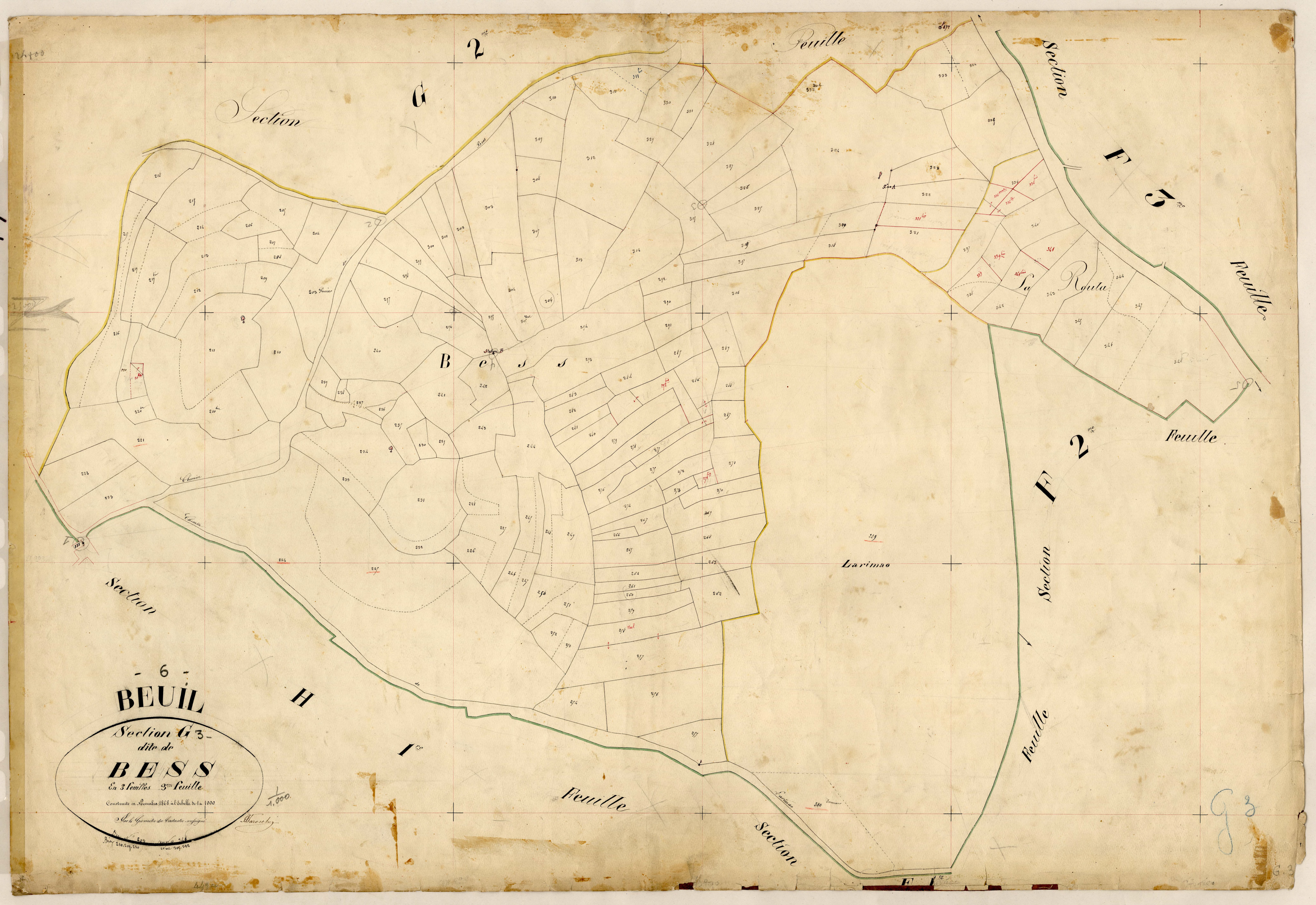 Bess. - Plan de section, G3