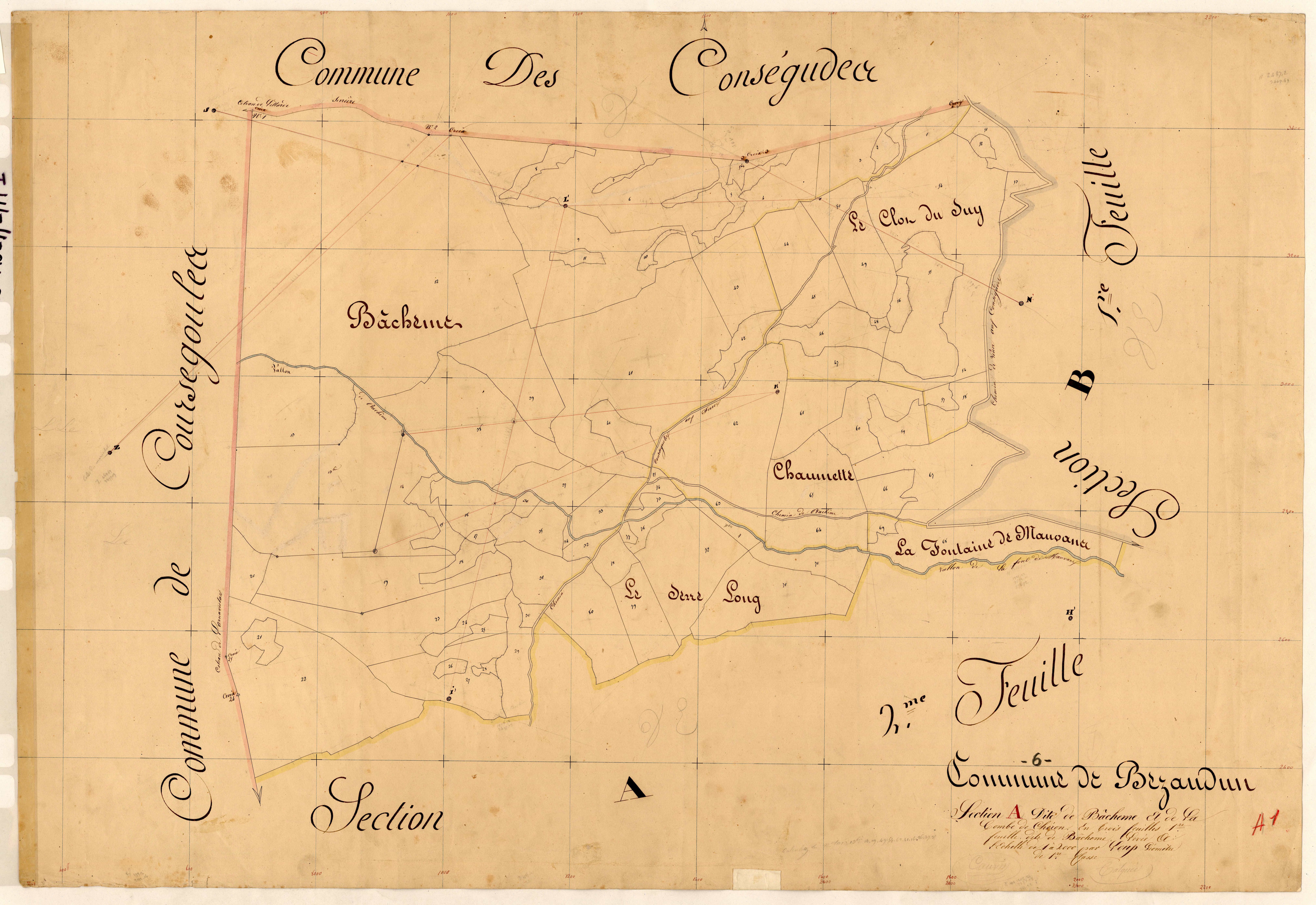 Bachême et la Combe de Chéron, Bachême. - Plan de section, A1