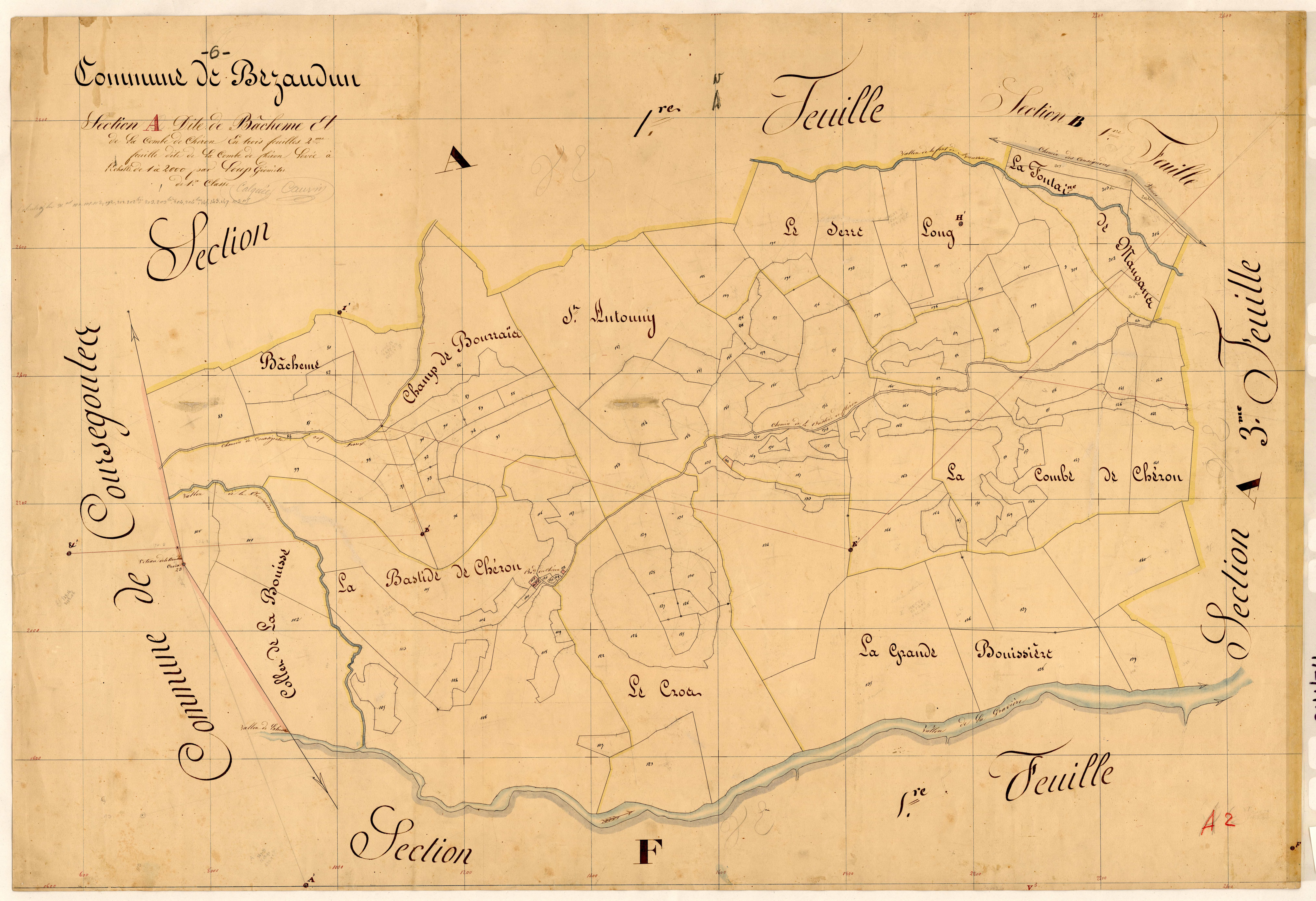 Bachême et la Combe de Chéron, la Combe de Chéron. - Plan de section, A2