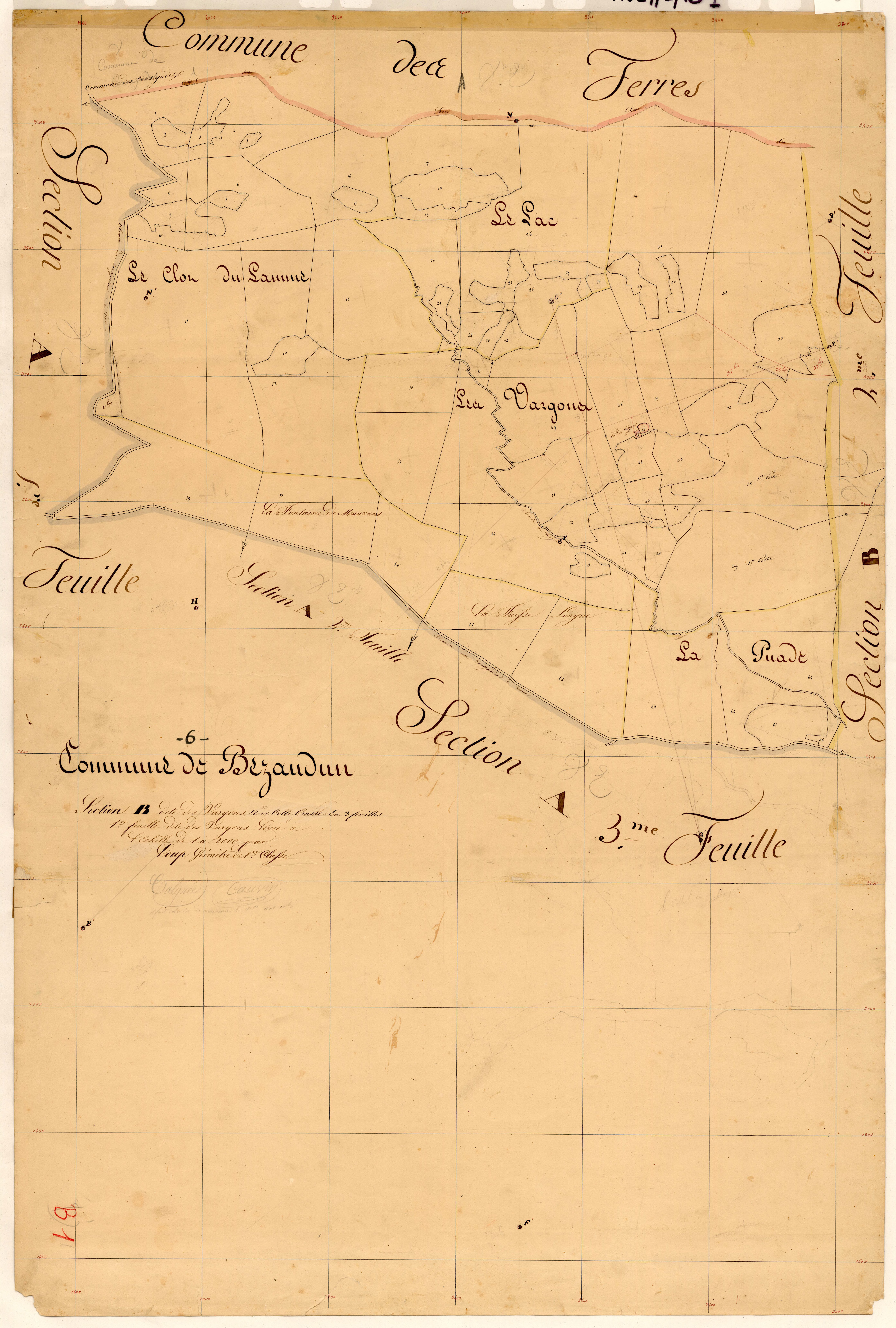 Les Vargons et Colle Basse, les Vargons. - Plan de section, B1