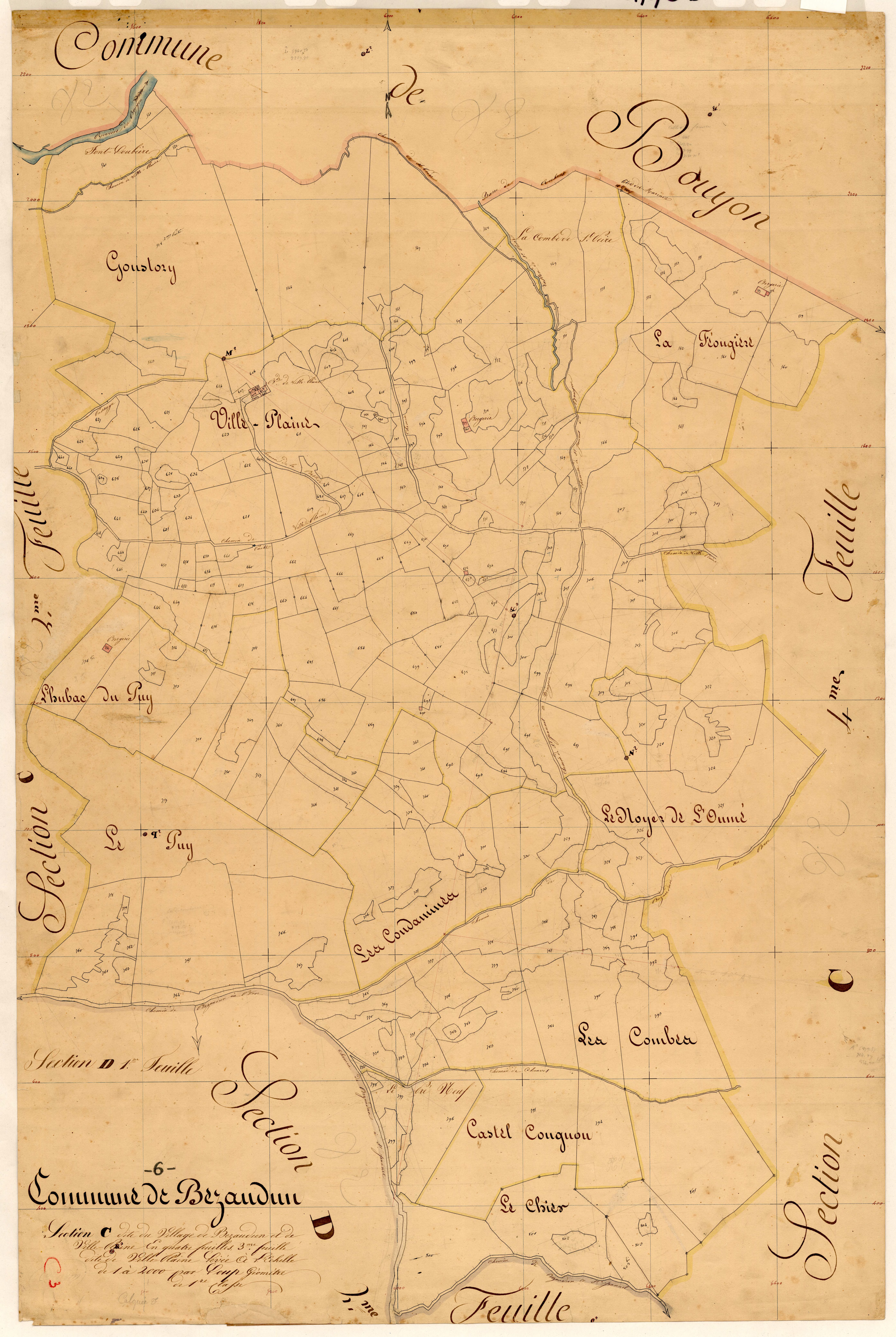 Le Village de Bezaudun et Ville-Plaine, Ville-Plaine. - Plan de section, C3