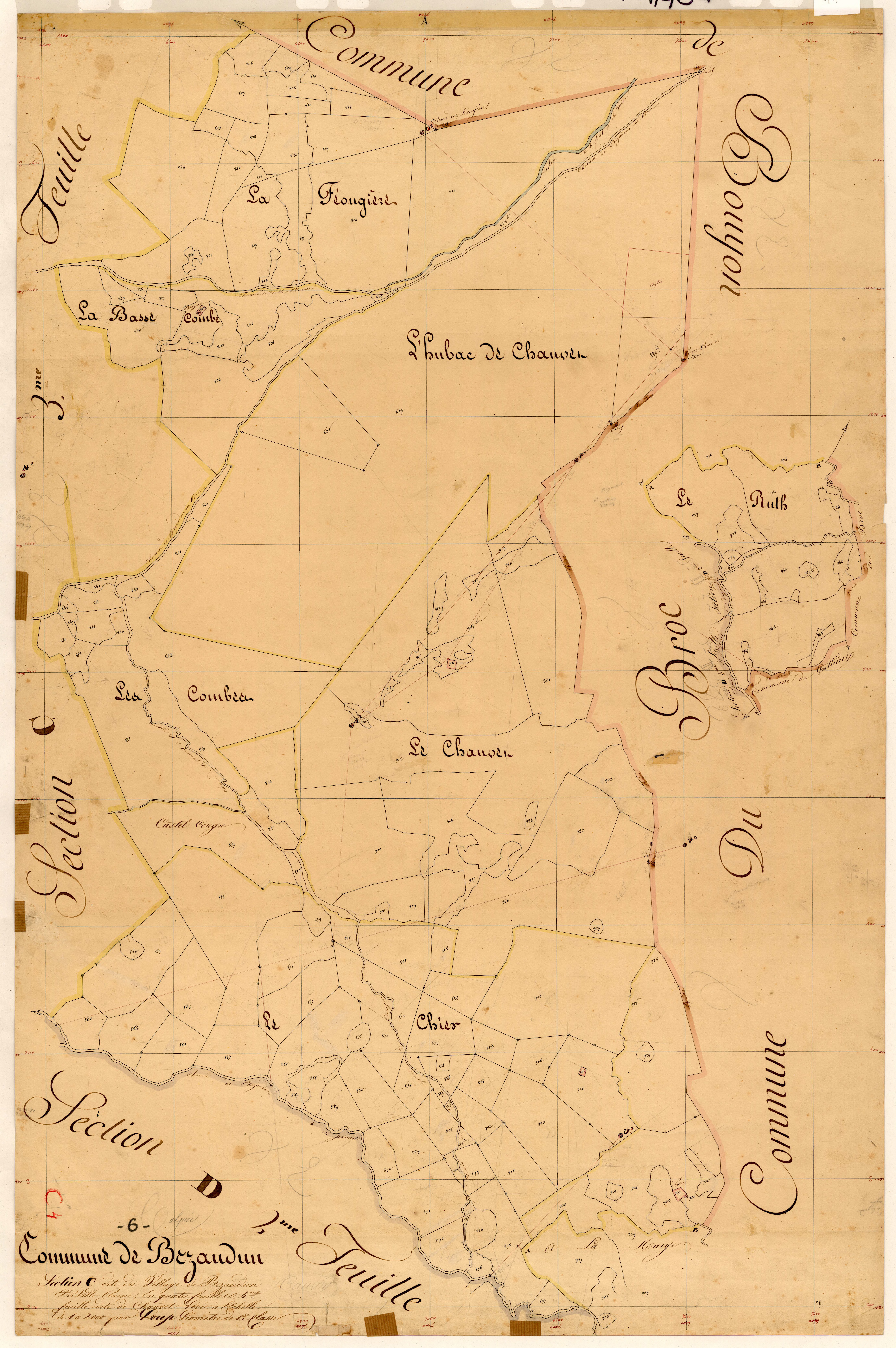 Le Village de Bezaudun et Ville-Plaine, Chauvet. - Plan de section, C4