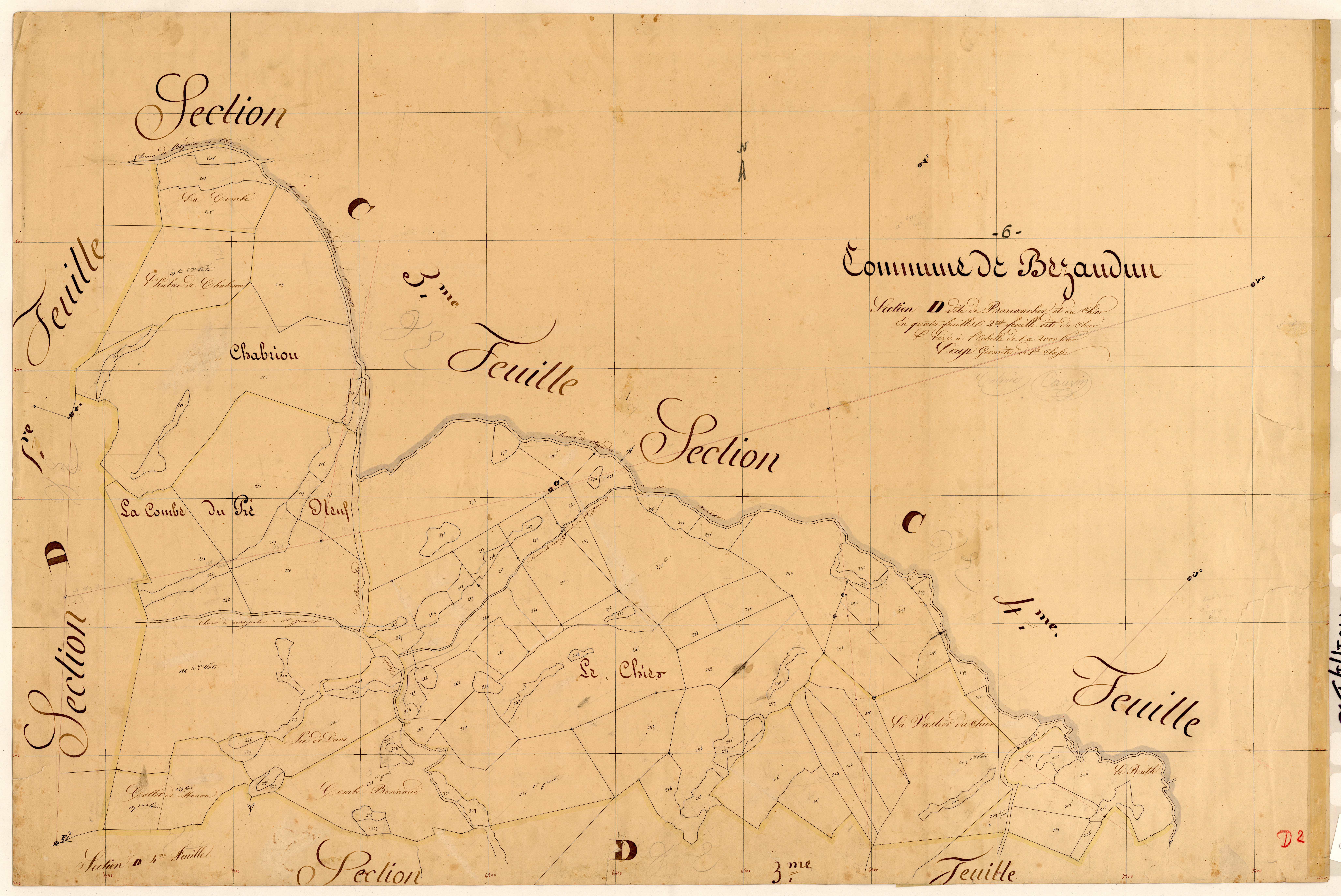 Barrancher et le Chier, le Chier. - Plan de section, D2