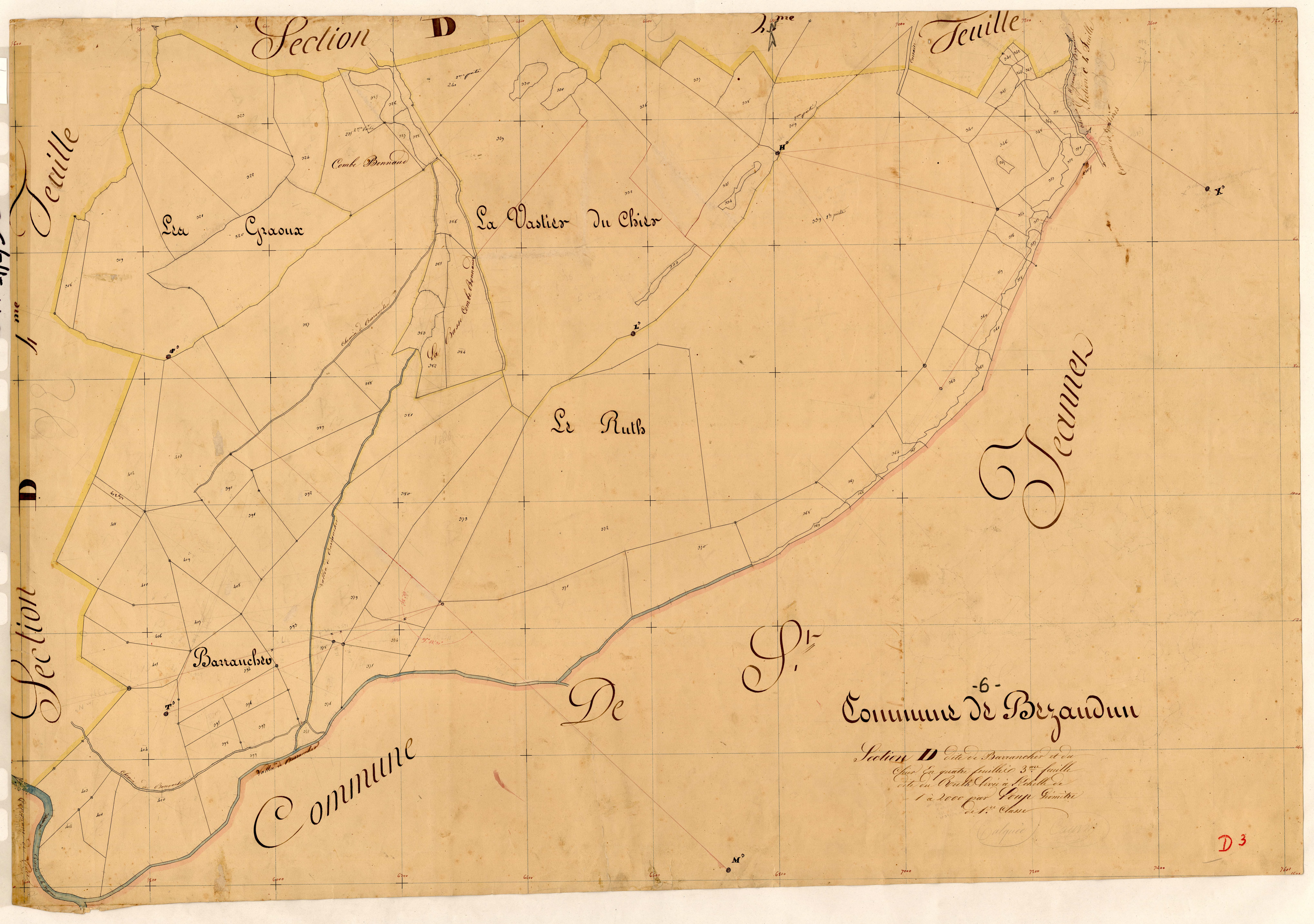 Barrancher et le Chier, le Ruth. - Plan de section, D3