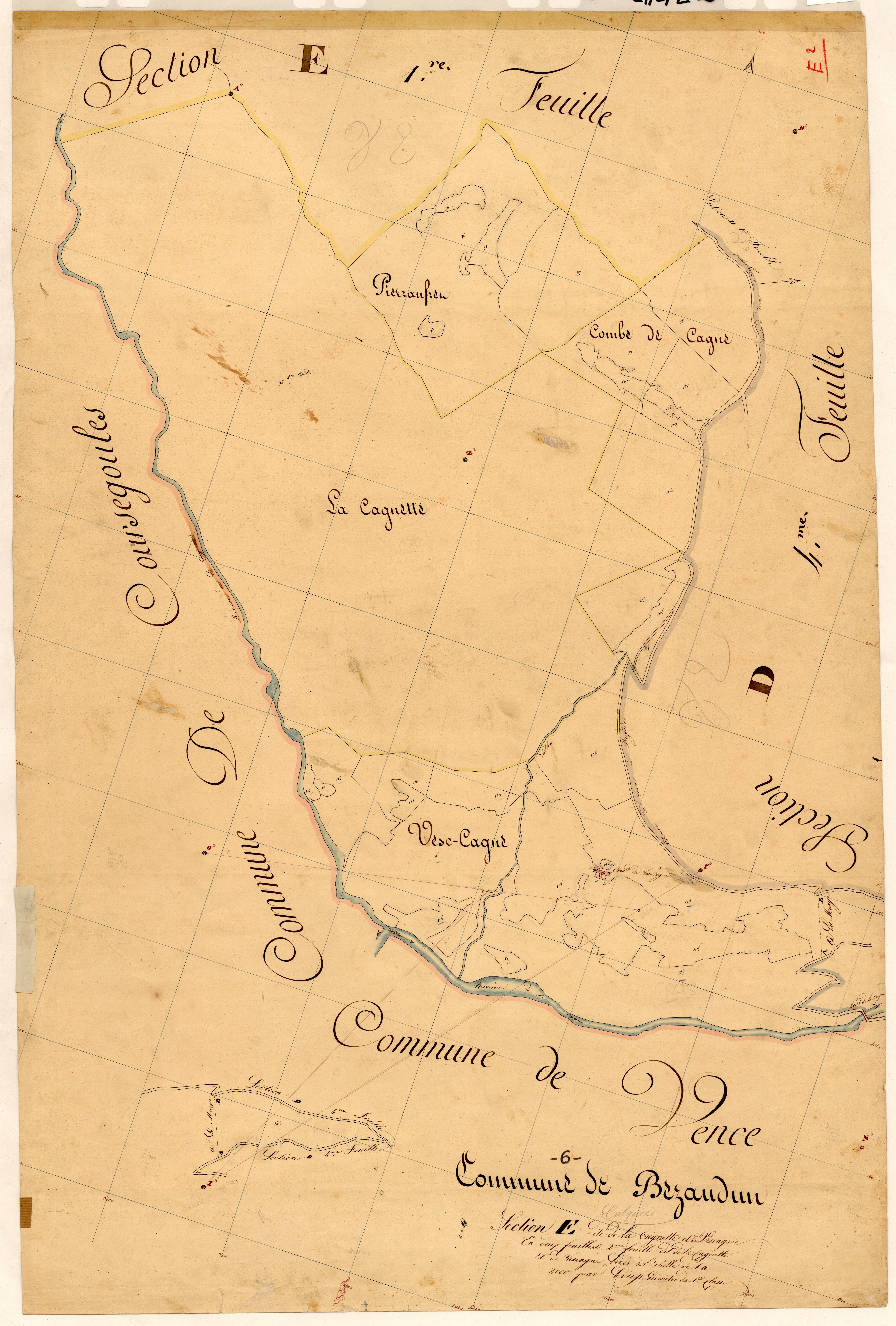 La Cagnette et Vescagne, la Cagnette et Vescagne. - Plan de section, E2