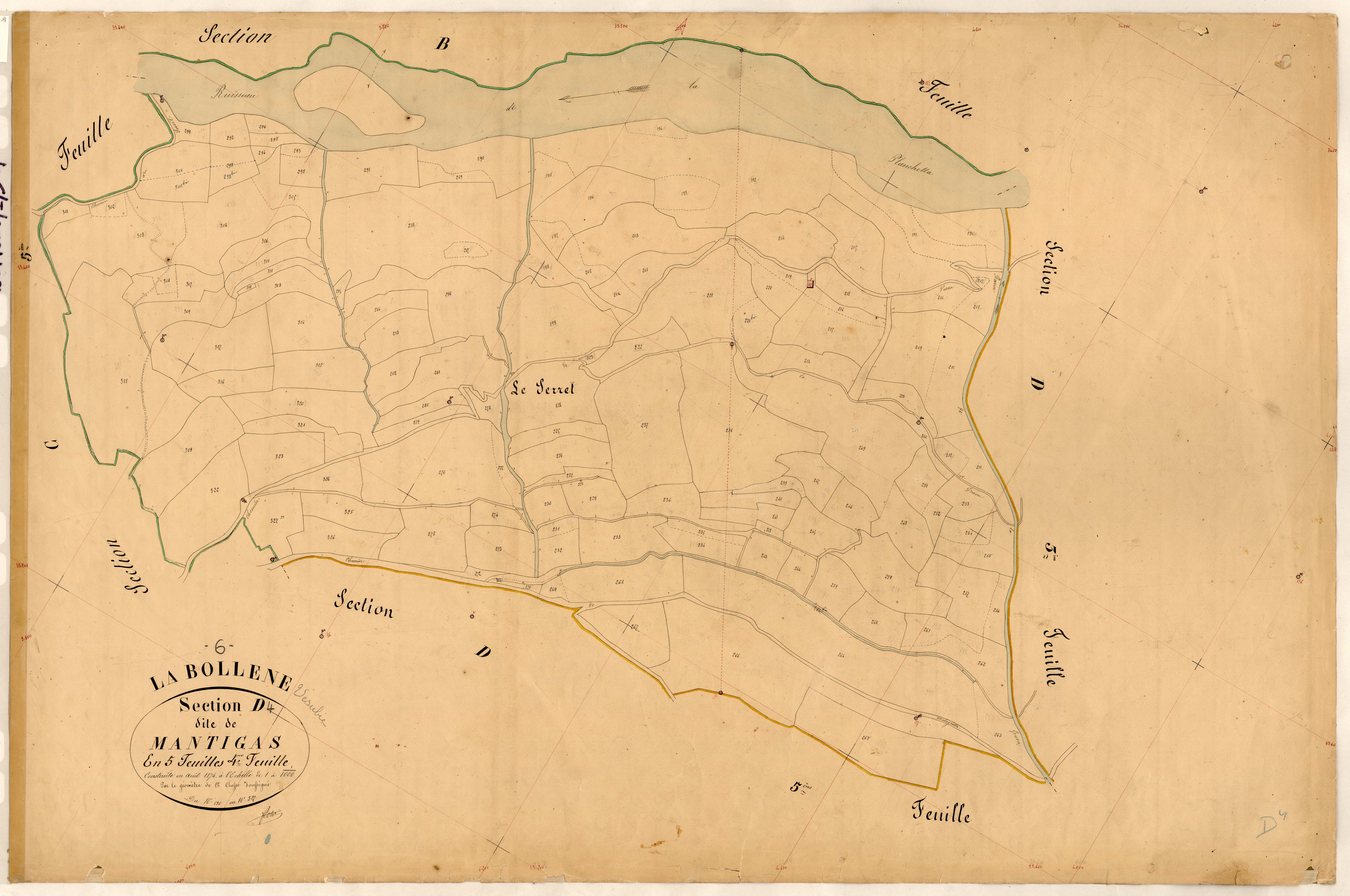 Mantigas. - Plan de section, D4