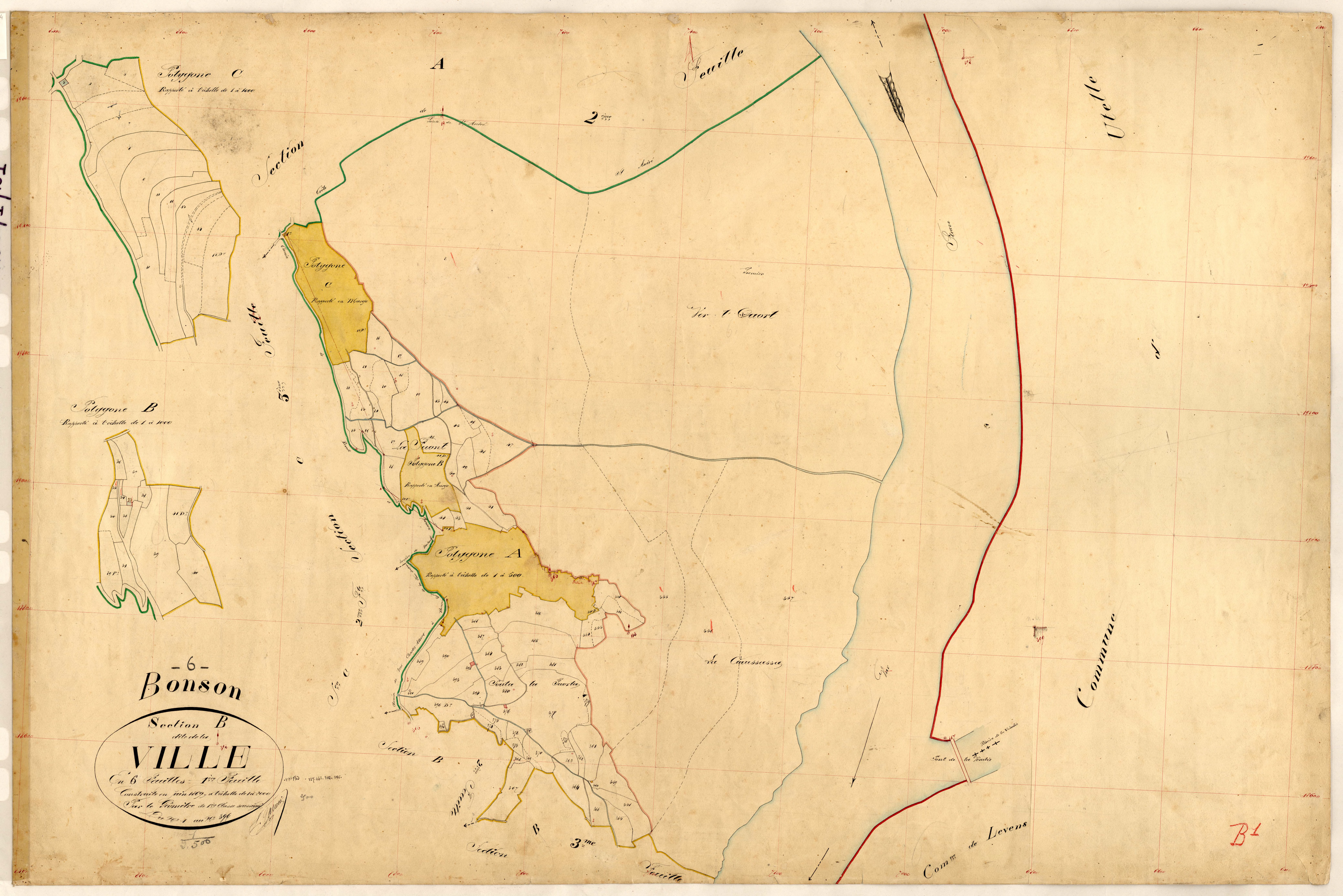 La Ville. - Plan de section, B1