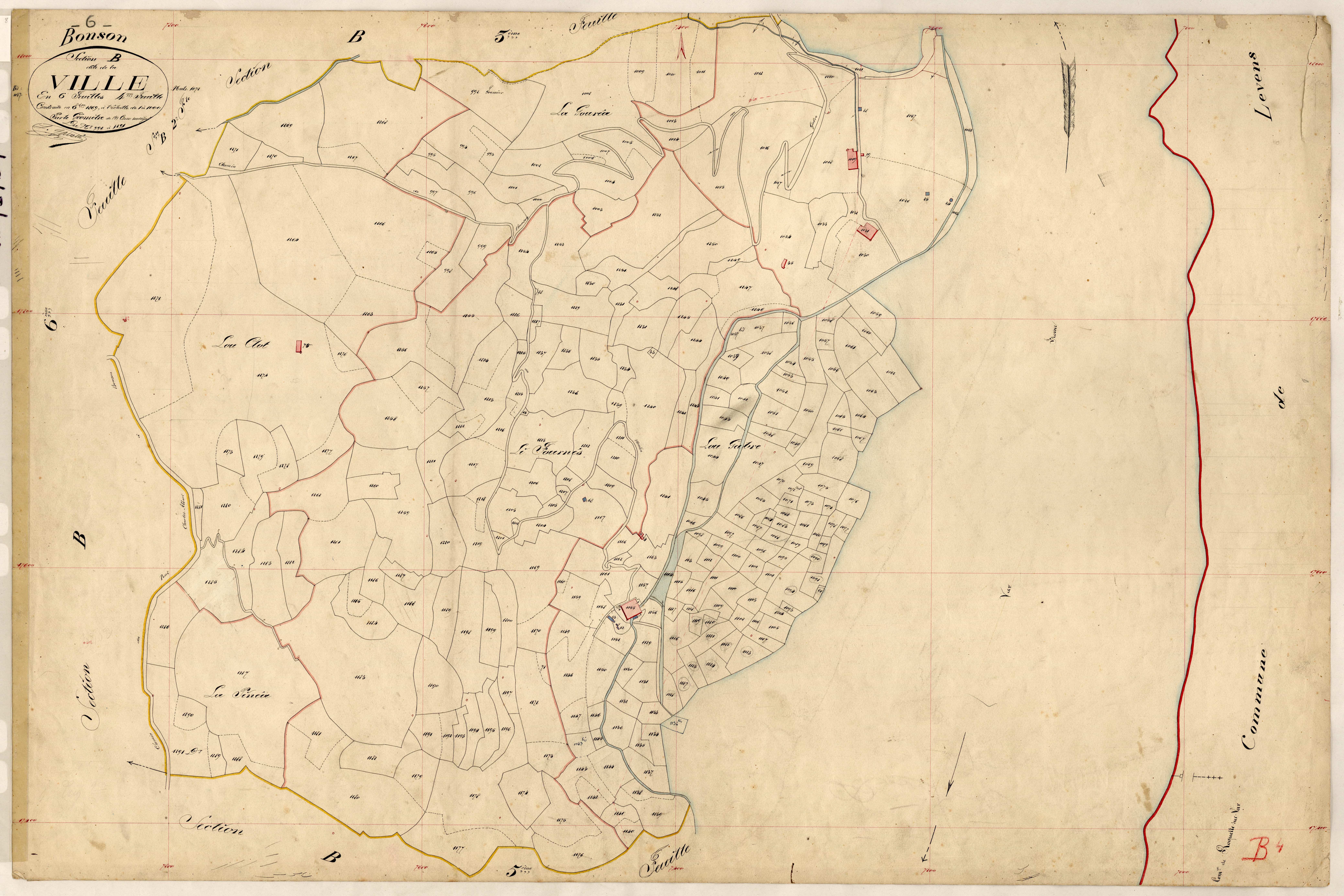 La Ville. - Plan de section, B4