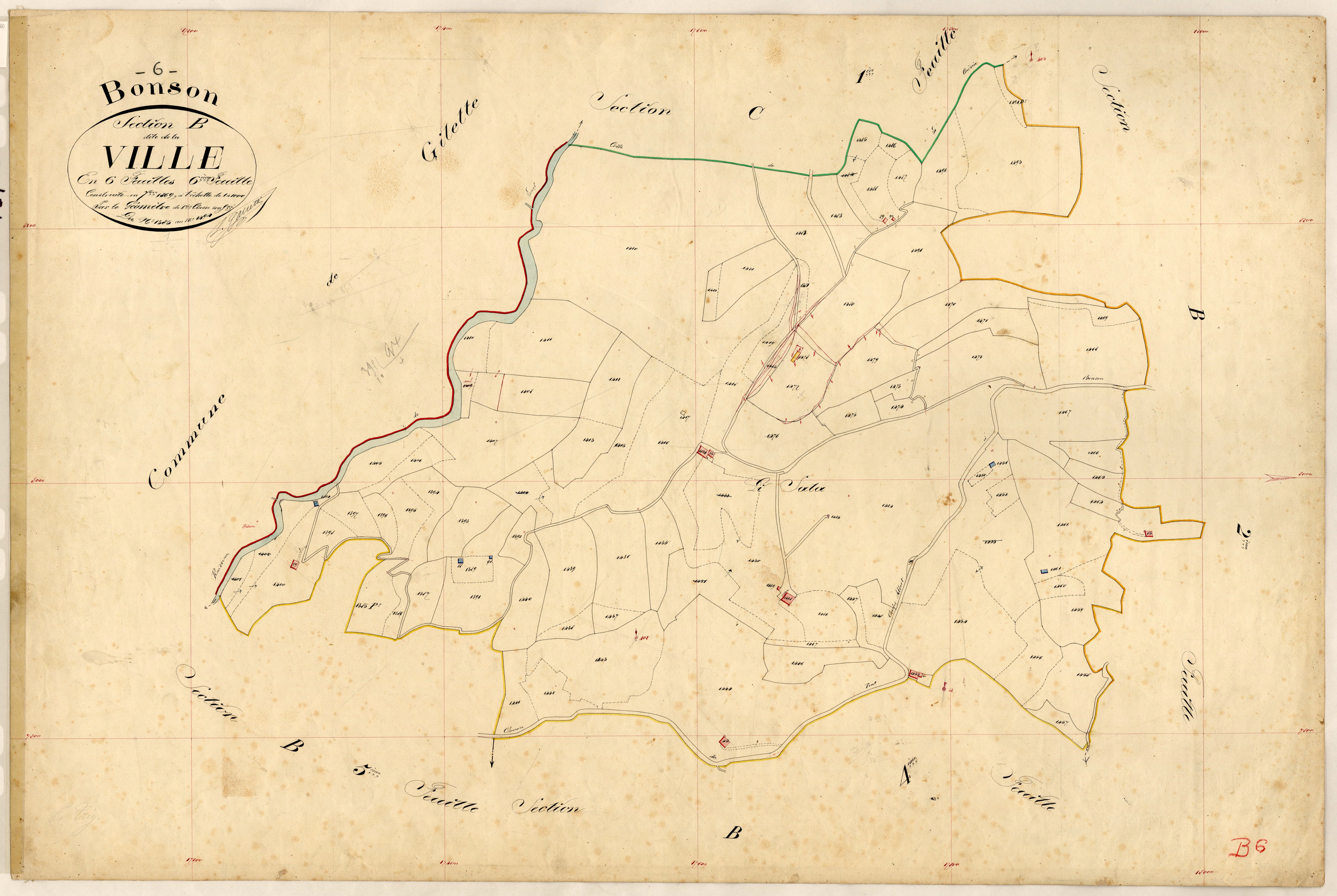 La Ville. - Plan de section, B6