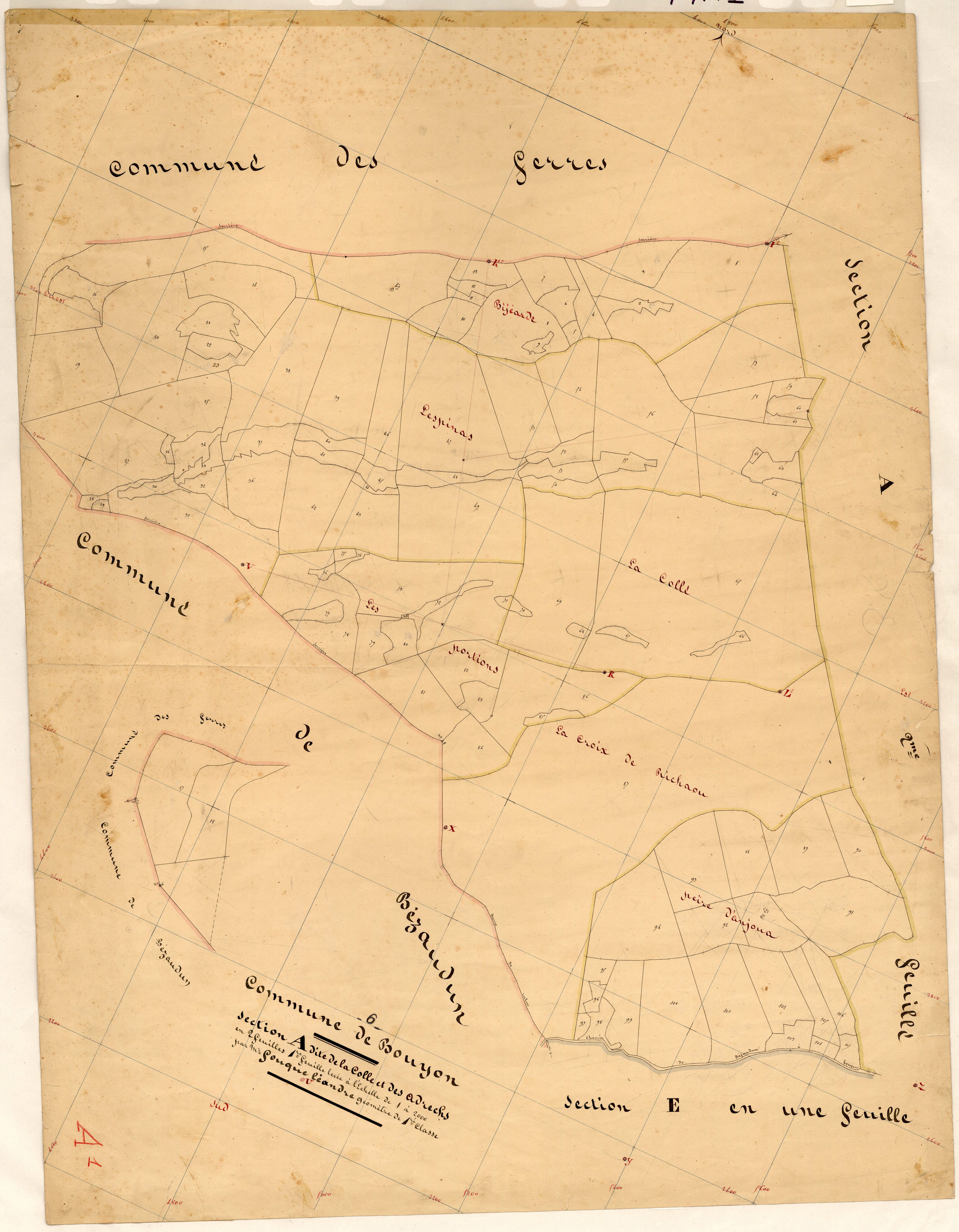 La Colle et les Adrechs. - Plan de section, A1