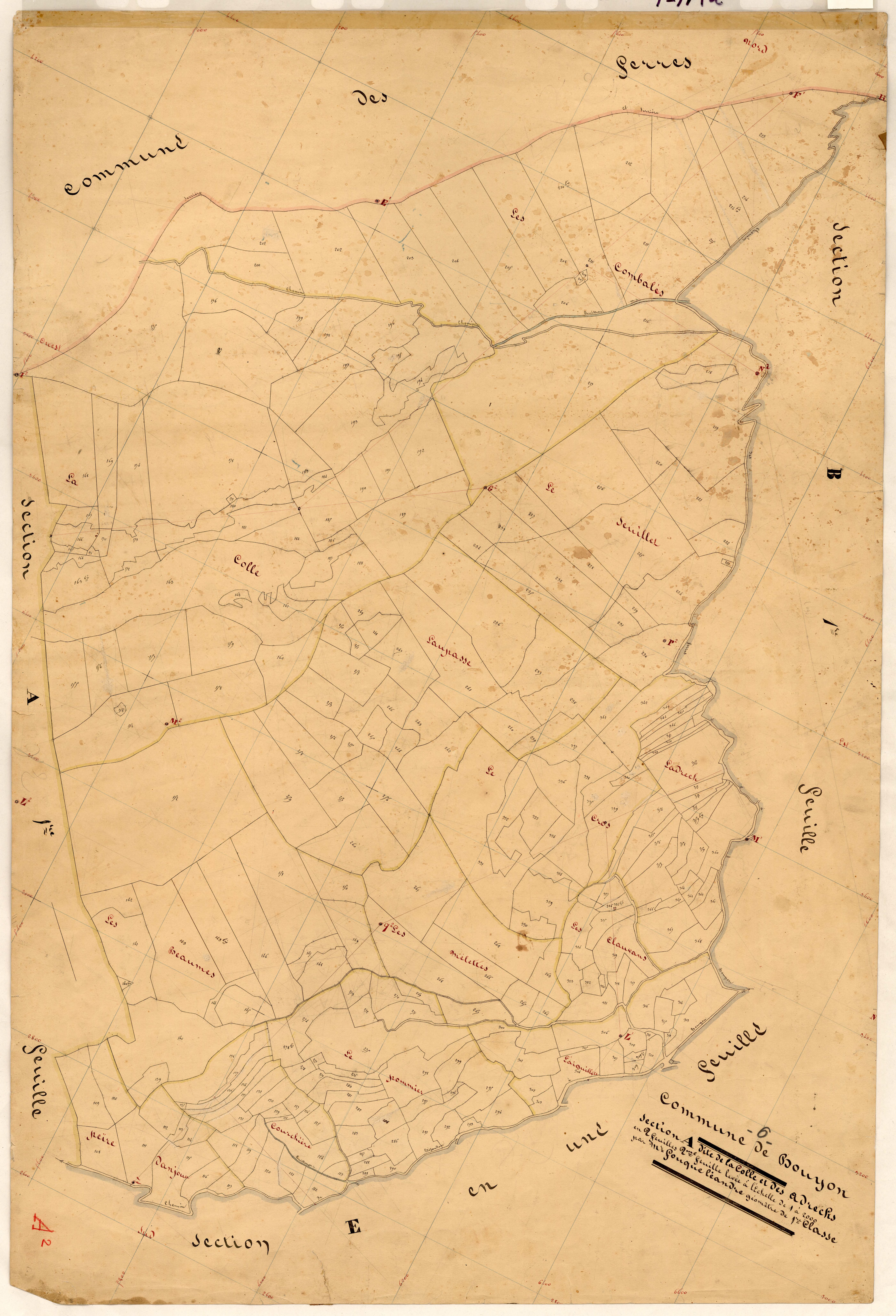 La Colle et les Adrechs. - Plan de section, A2
