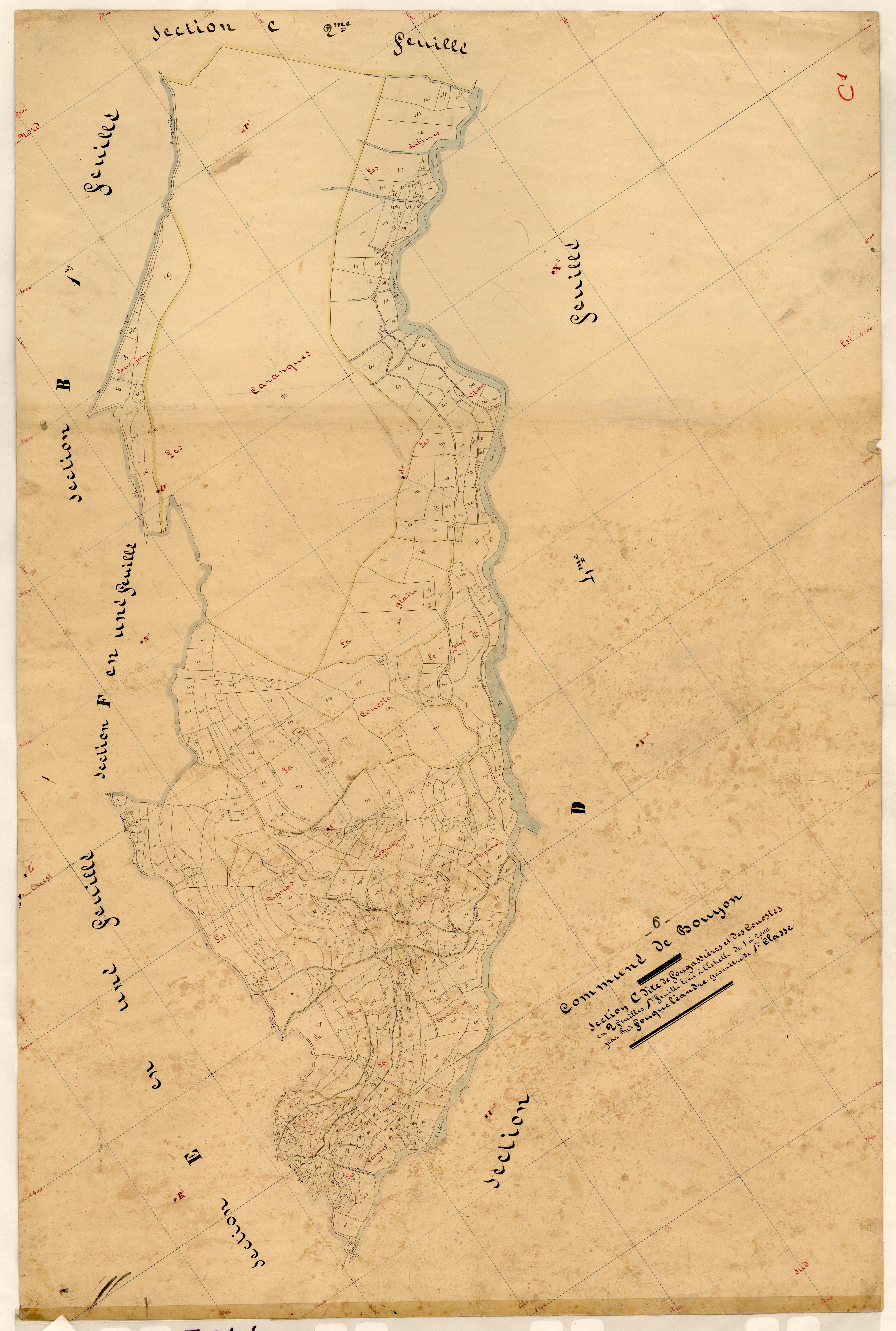 Fougassières et les Couostes. - Plan de section, C1