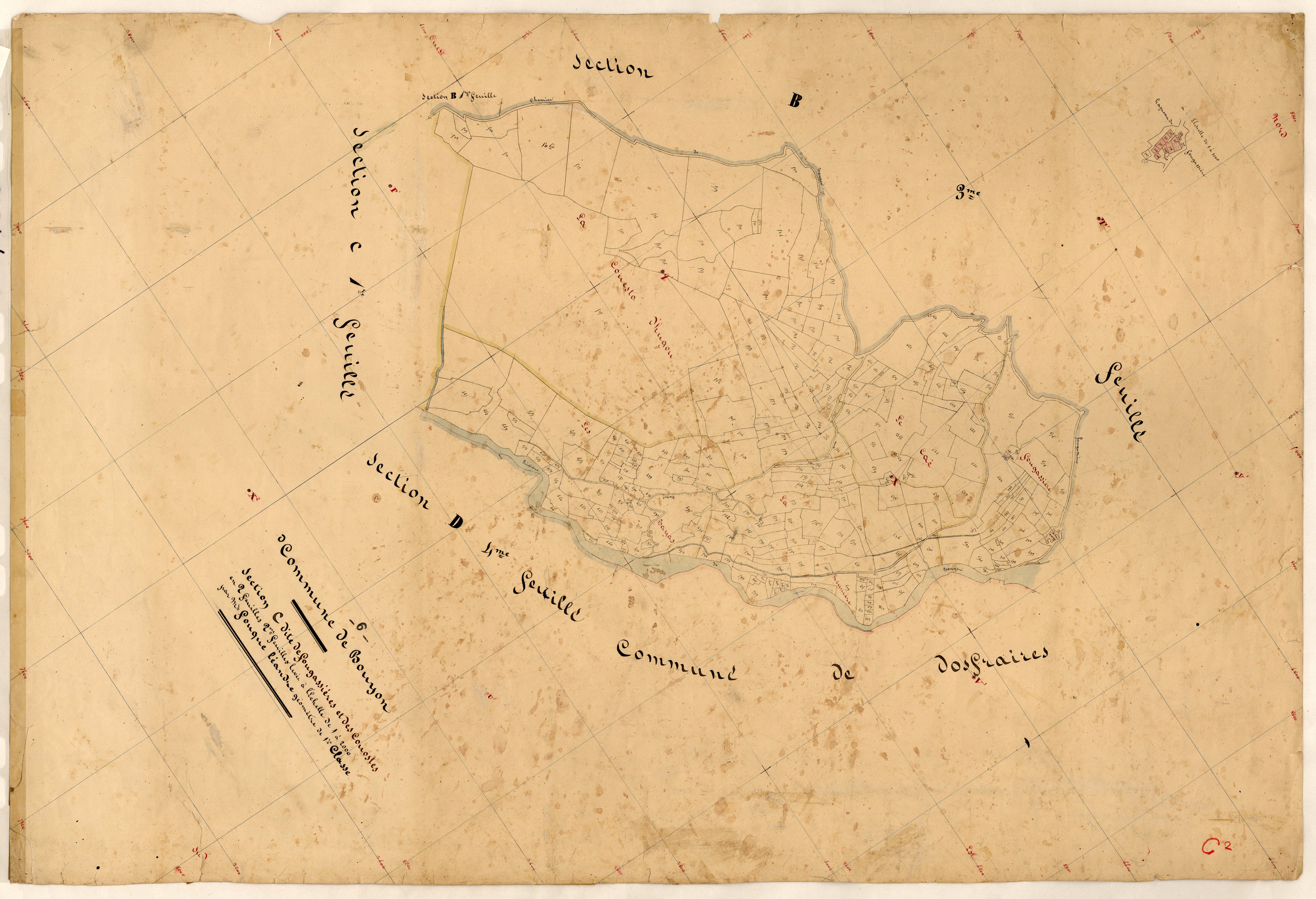 Fougassières et les Couostes. - Plan de section, C2