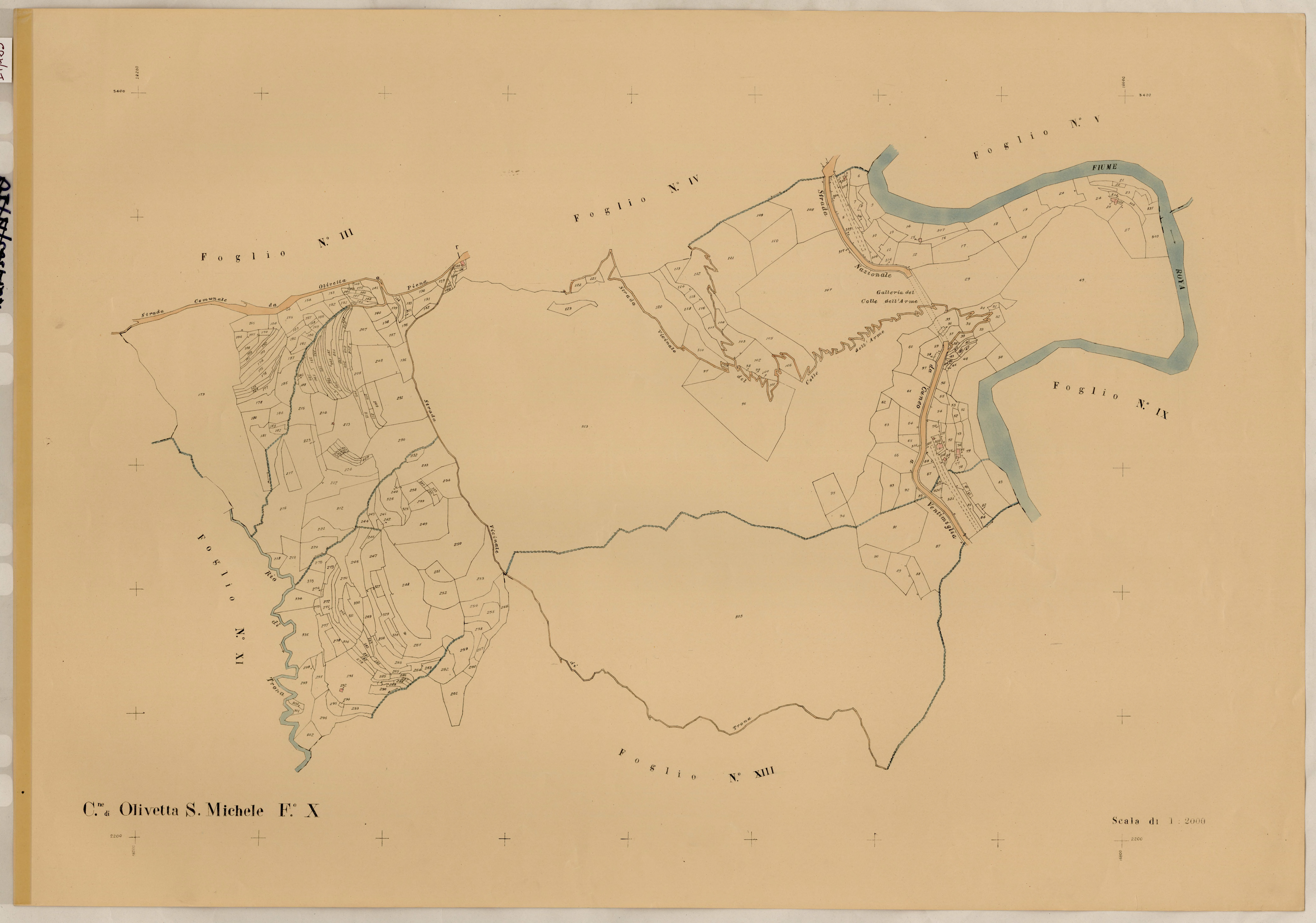 Plan de section, X