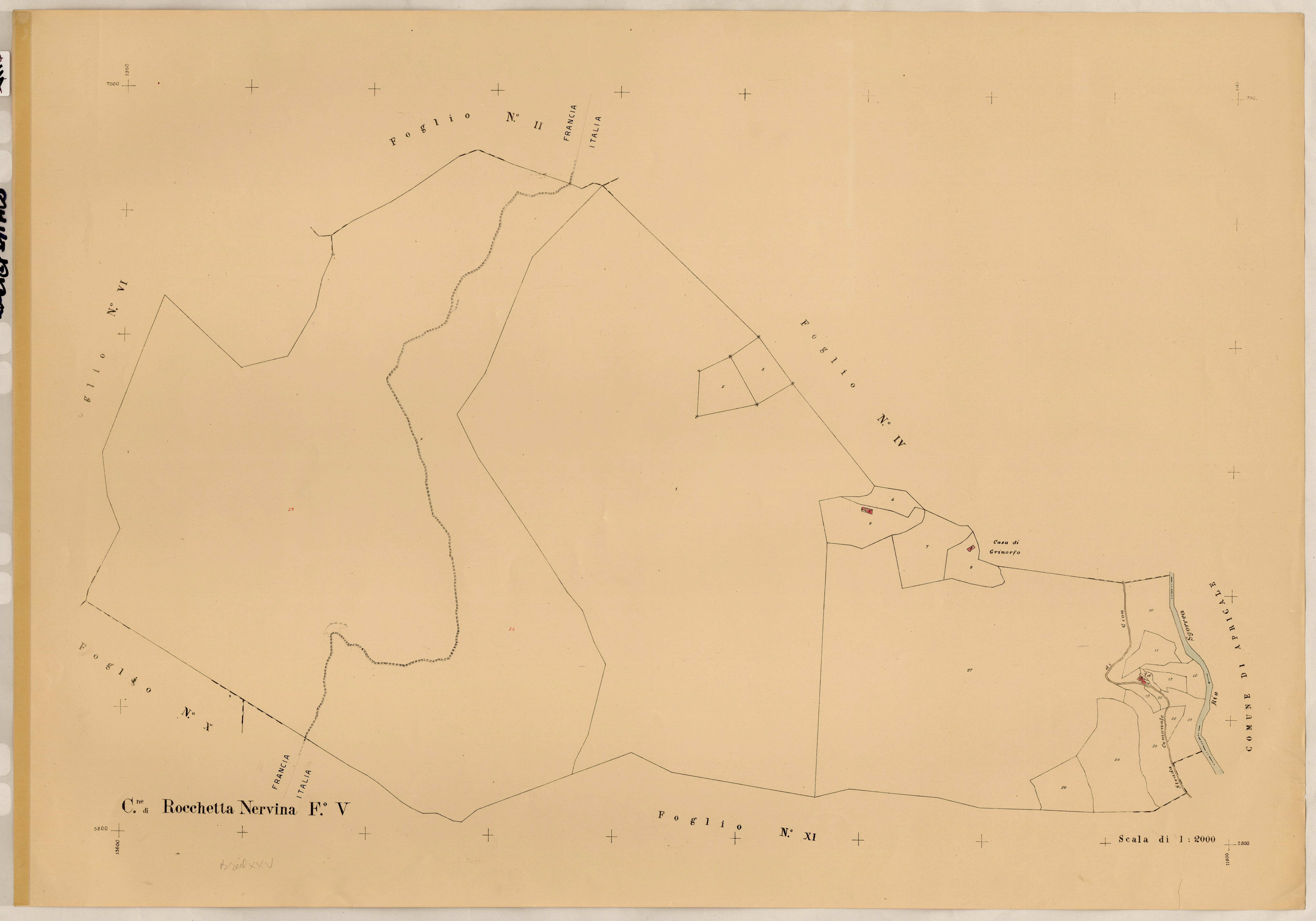 renumérotée XXV. - Plan de section, V