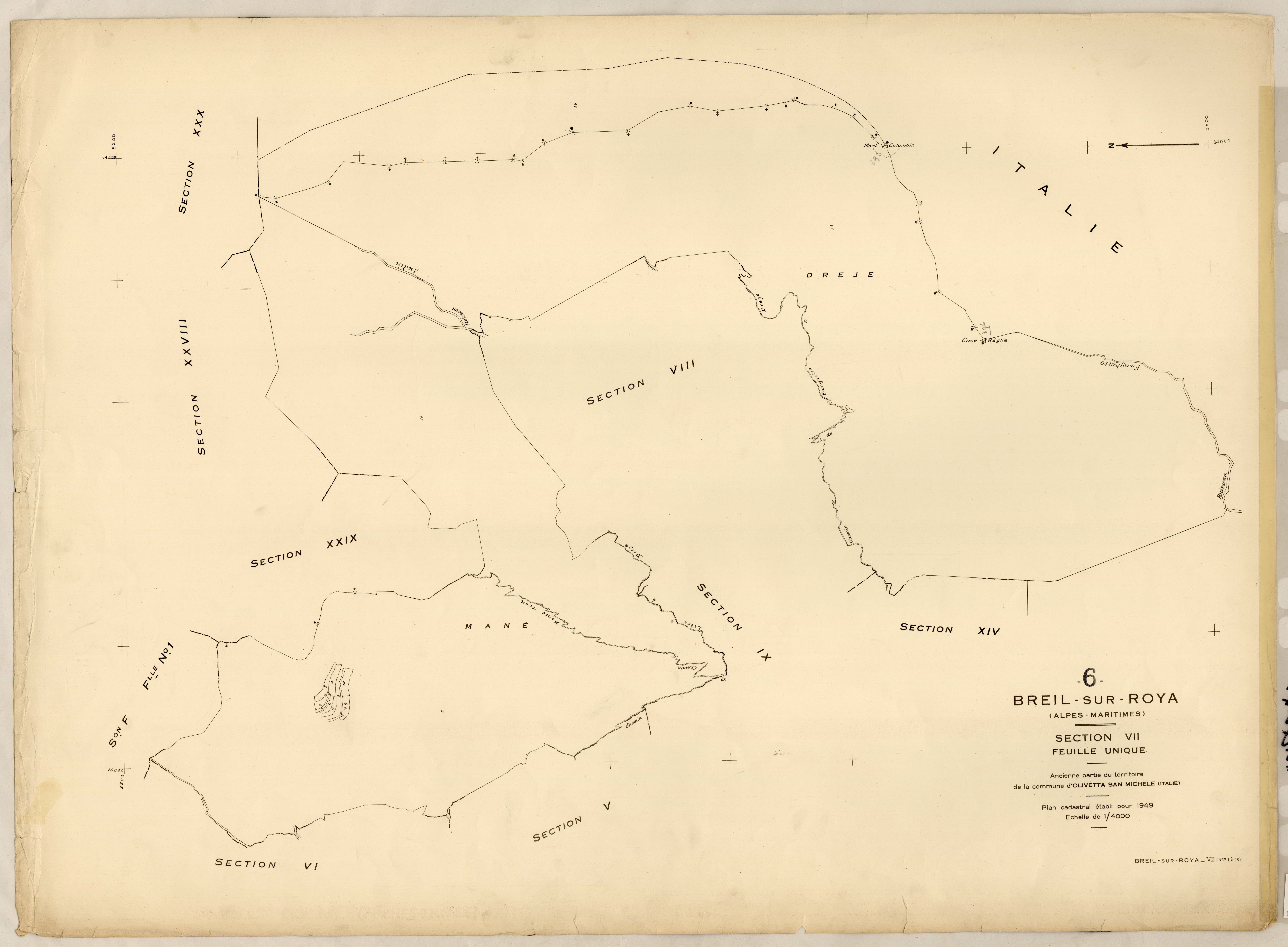 Plan de section, VII
