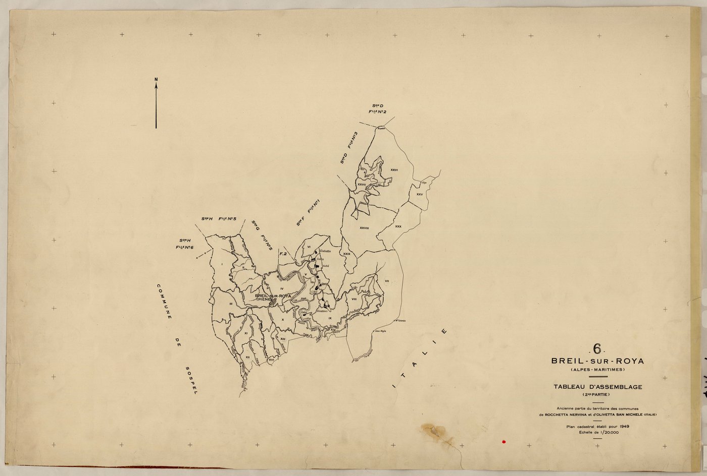 Tableau d'assemblage : origine Rocchetta Nervina et Olivetta San Michele. - TA