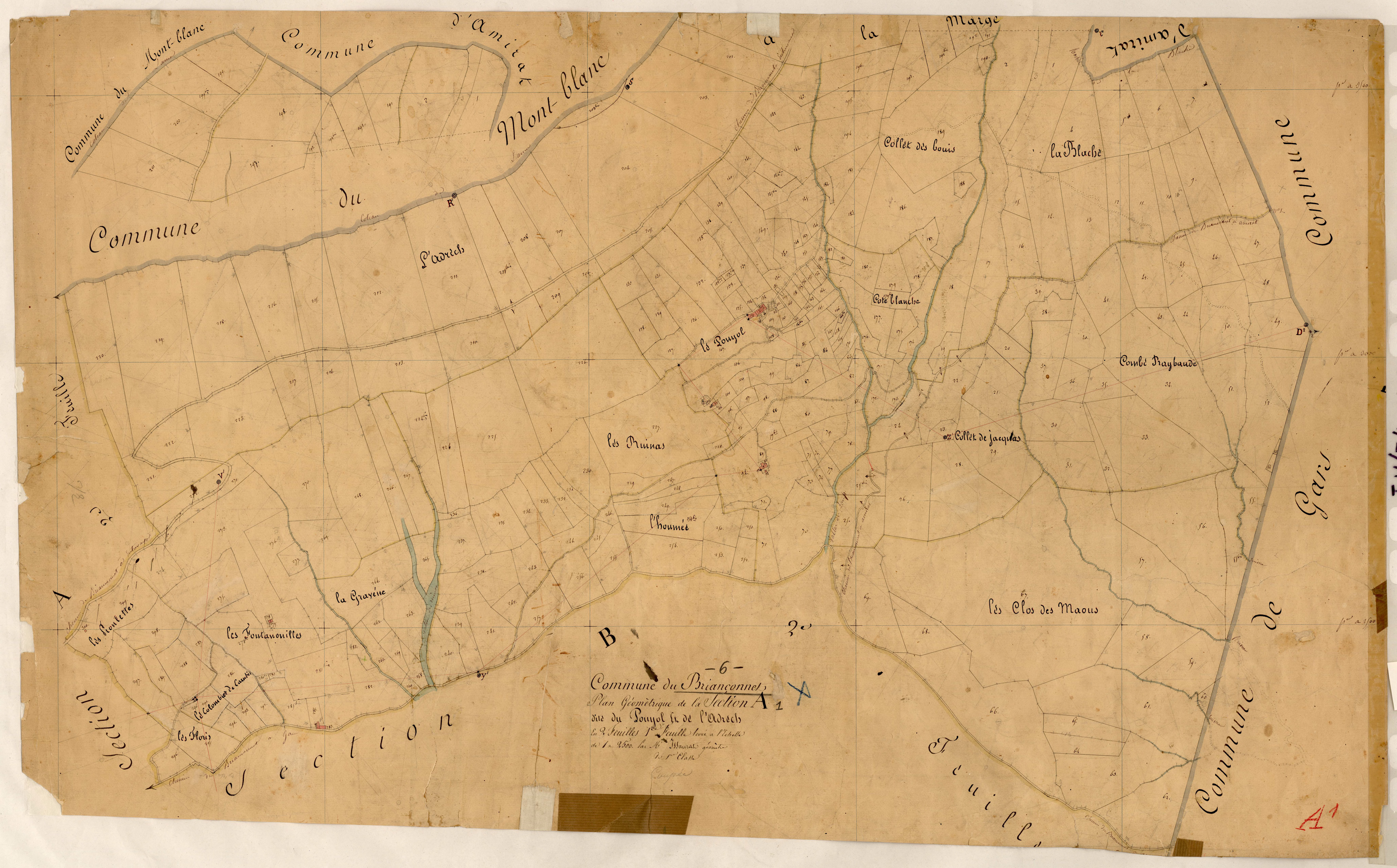 Le Pouyol et l'Adrech. - Plan de section, A1