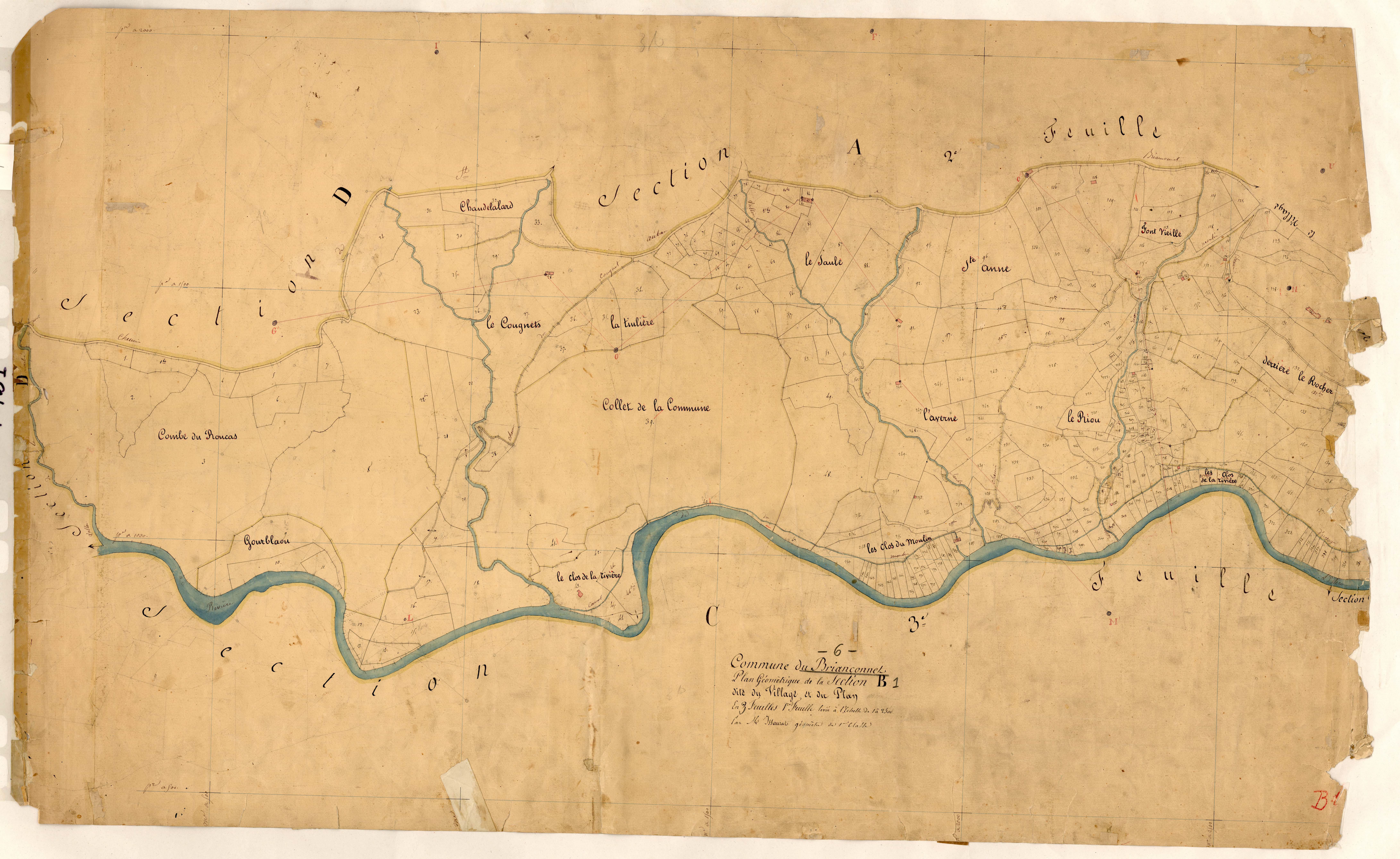 Le Village et le Plan. - Plan de section, B1