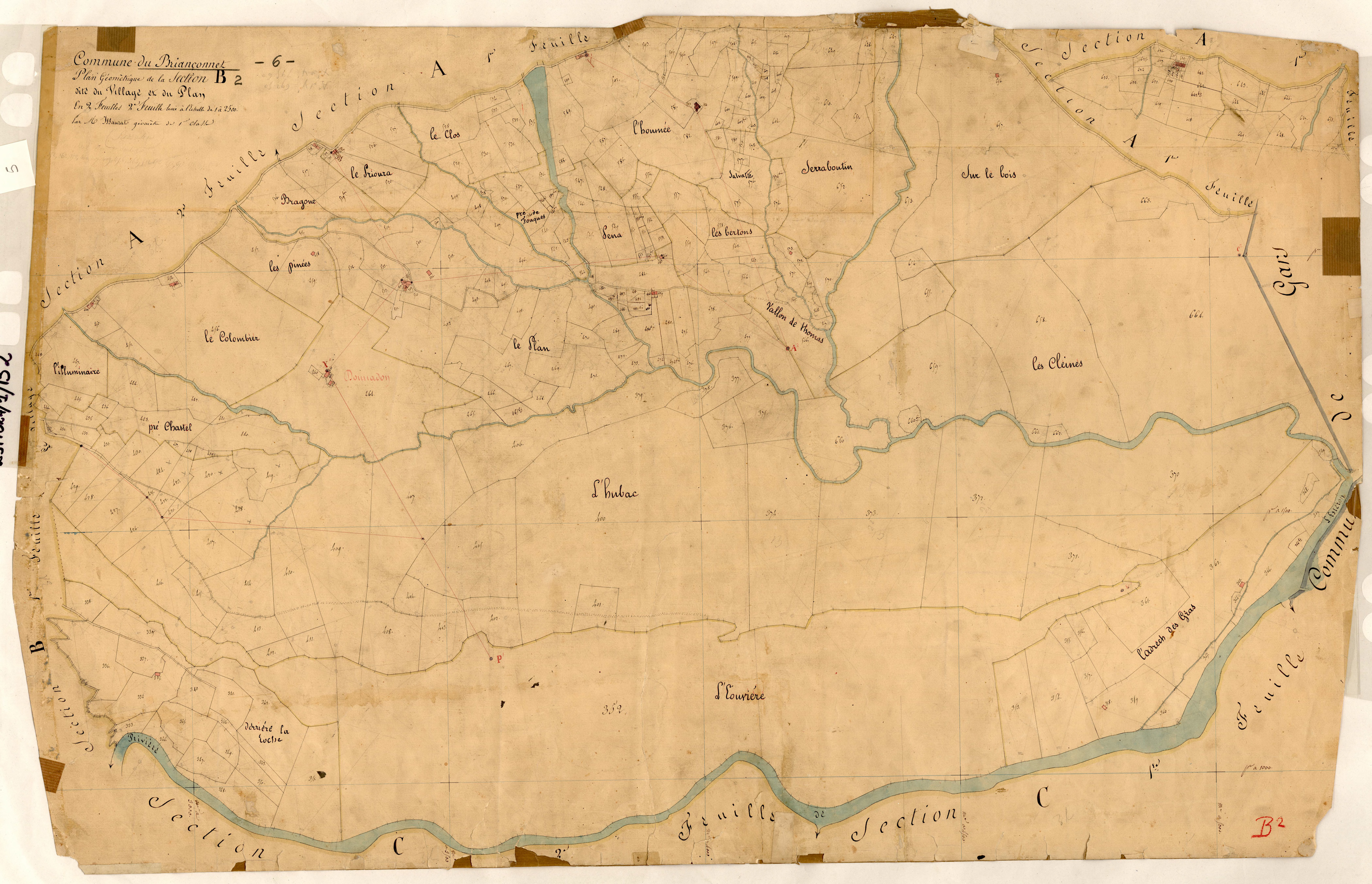 Le Village et le Plan. - Plan de section, B2