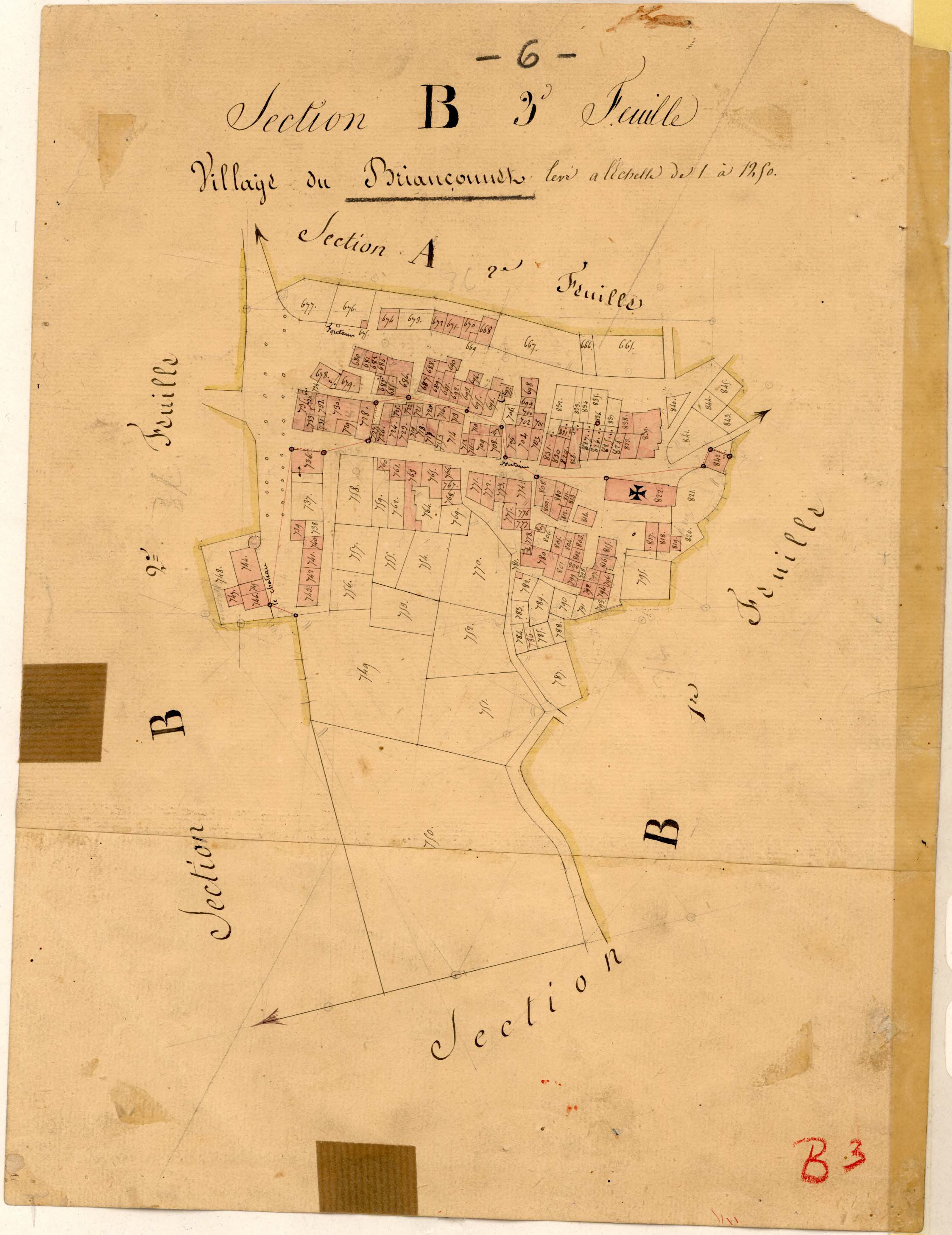 Le Village du Briançonnet. - Plan de section, B3