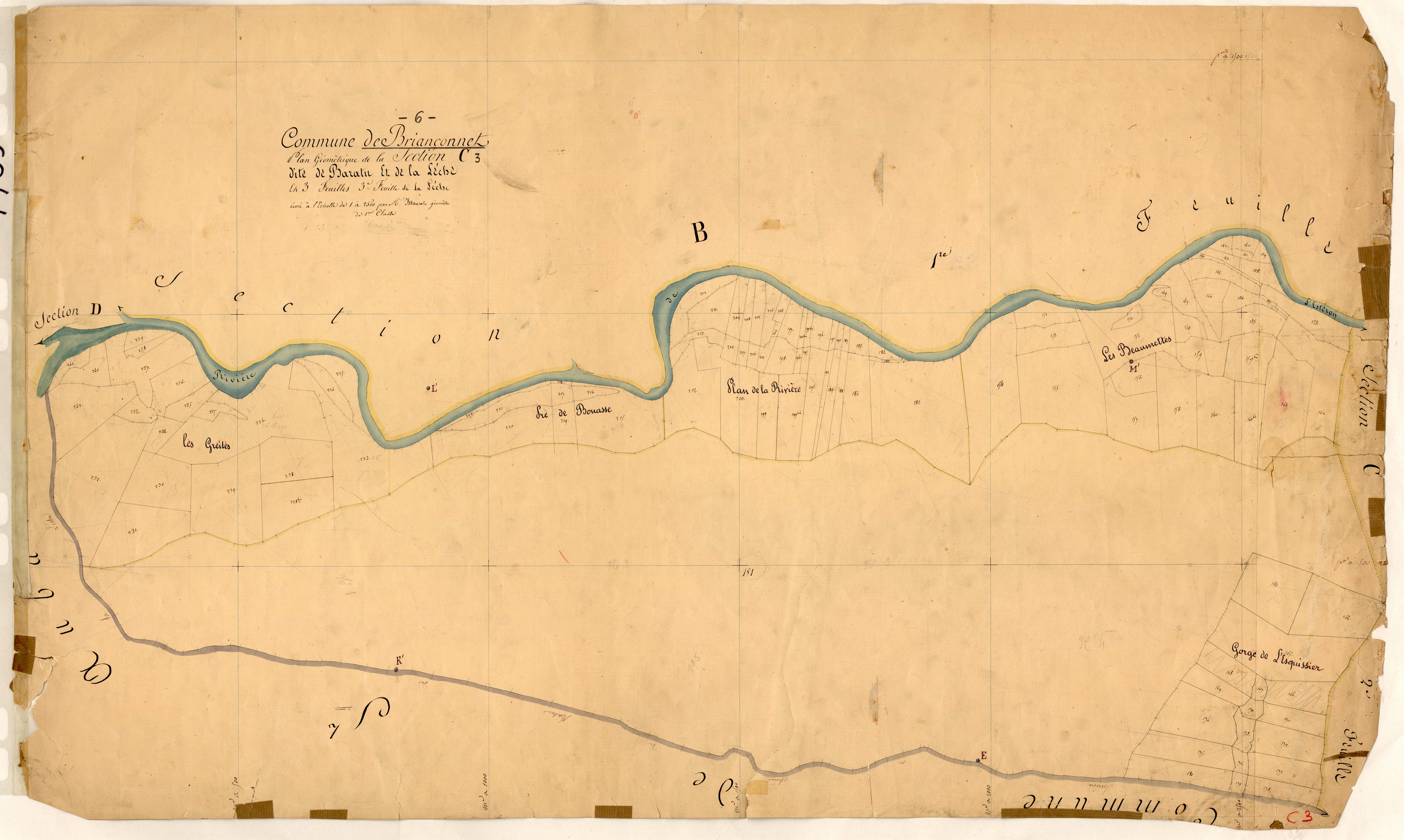 Baratu et la Lèche. - Plan de section, C3