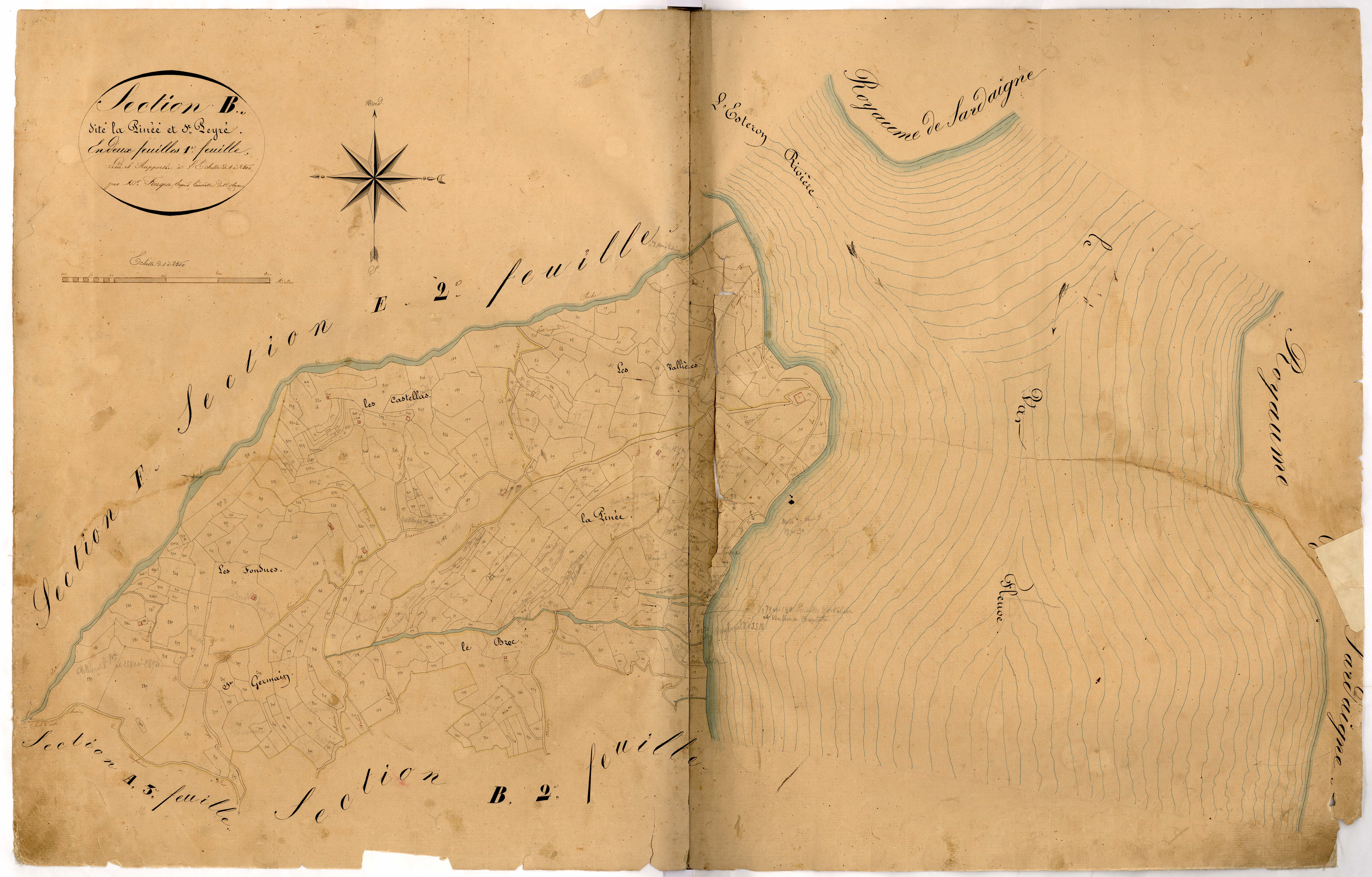 La Pinée et Saint Peyré. - Plan de section, B1