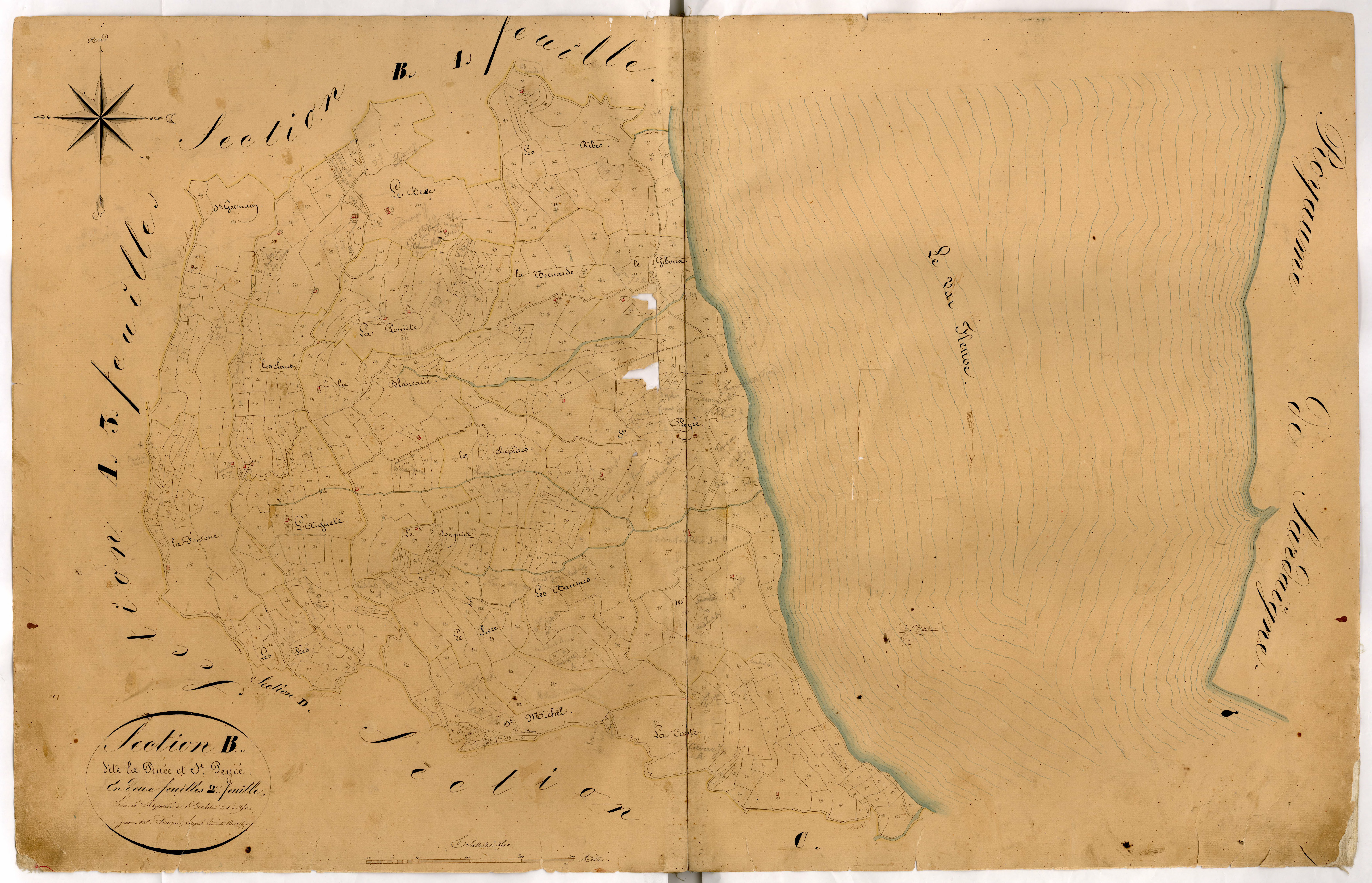 La Pinée et Saint Peyré. - Plan de section, B2