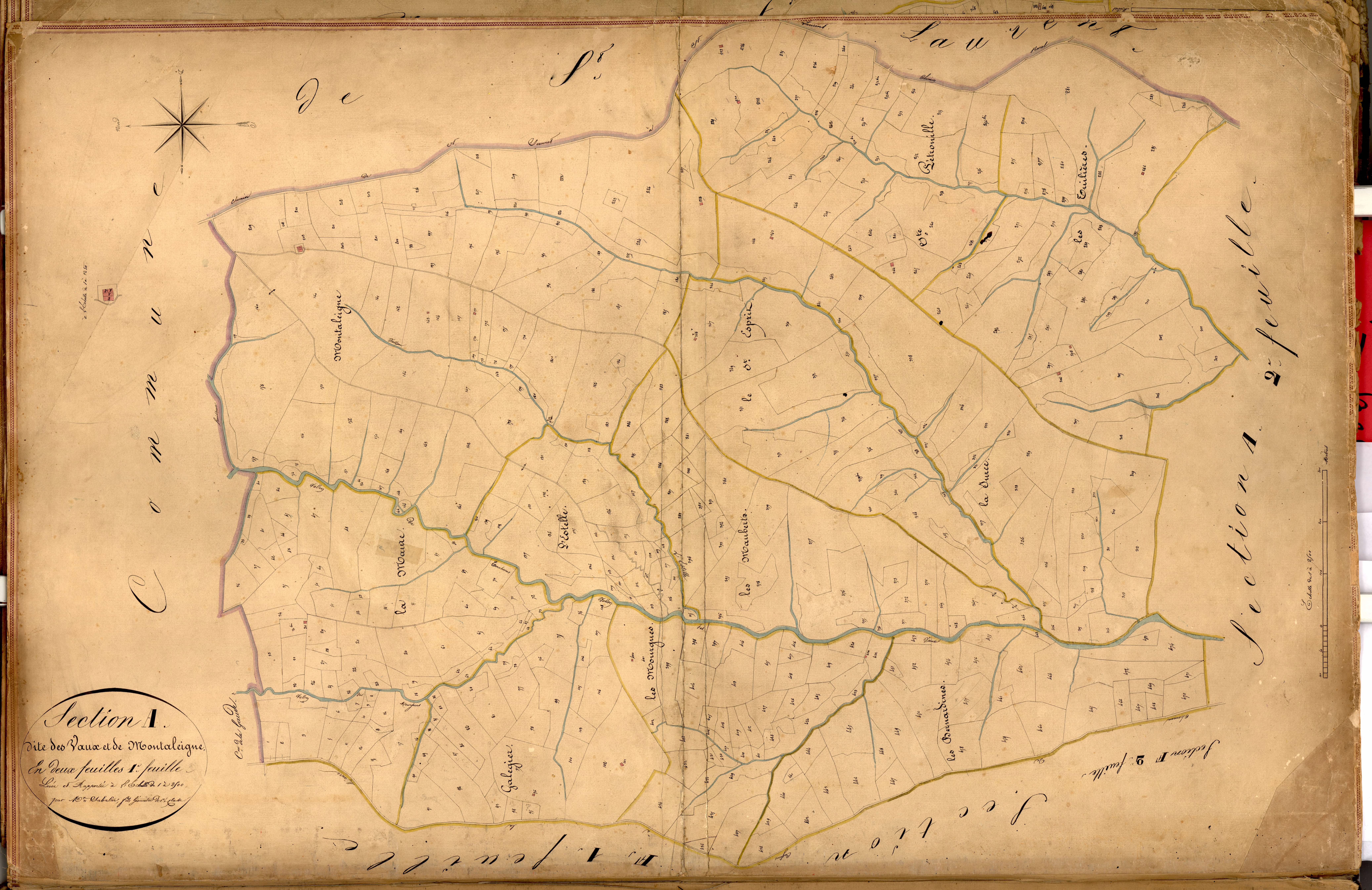 Les Vaux et Montaleigne. - Plan de section, A1