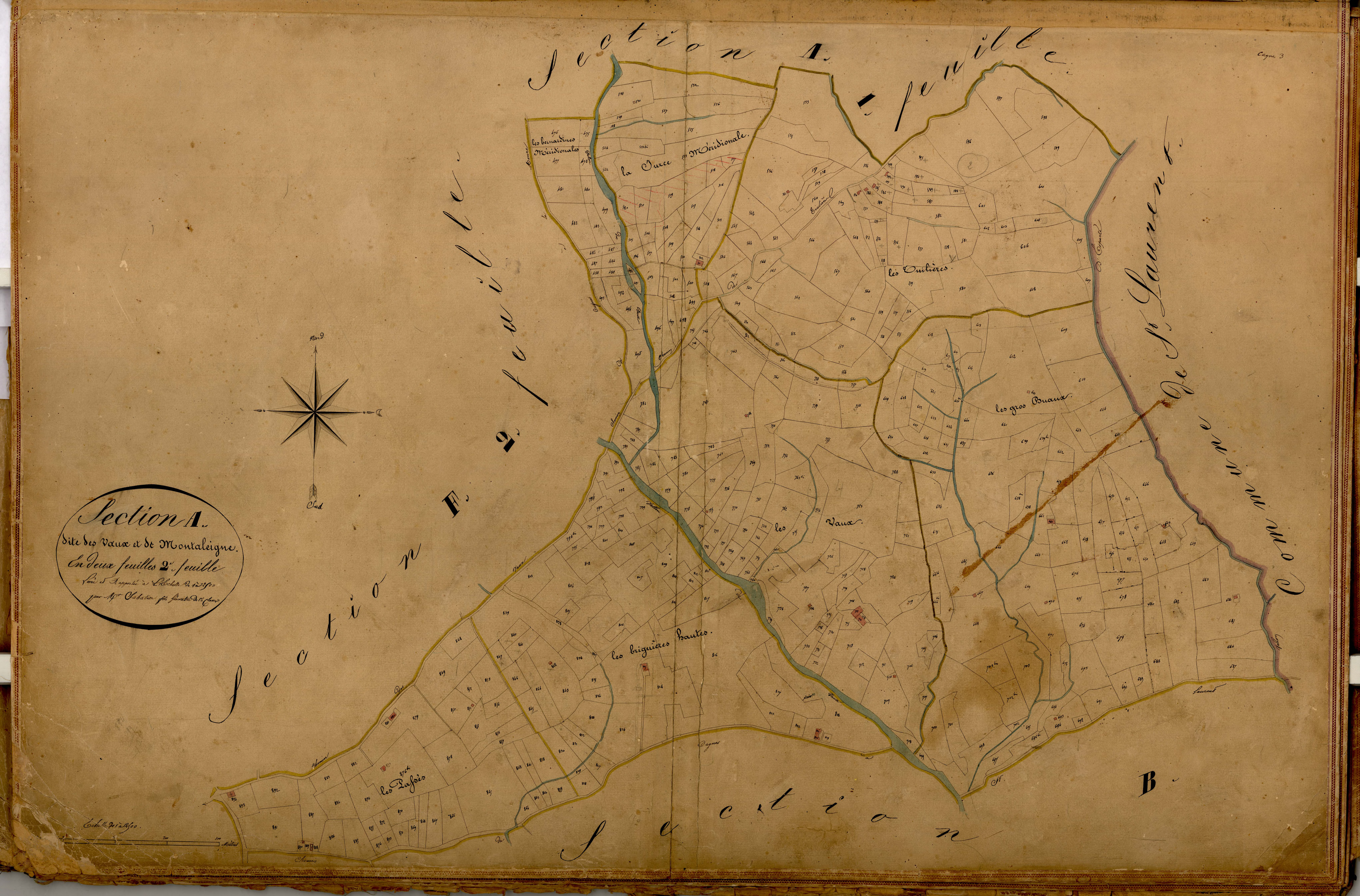 Les Vaux et Montaleigne. - Plan de section, A2
