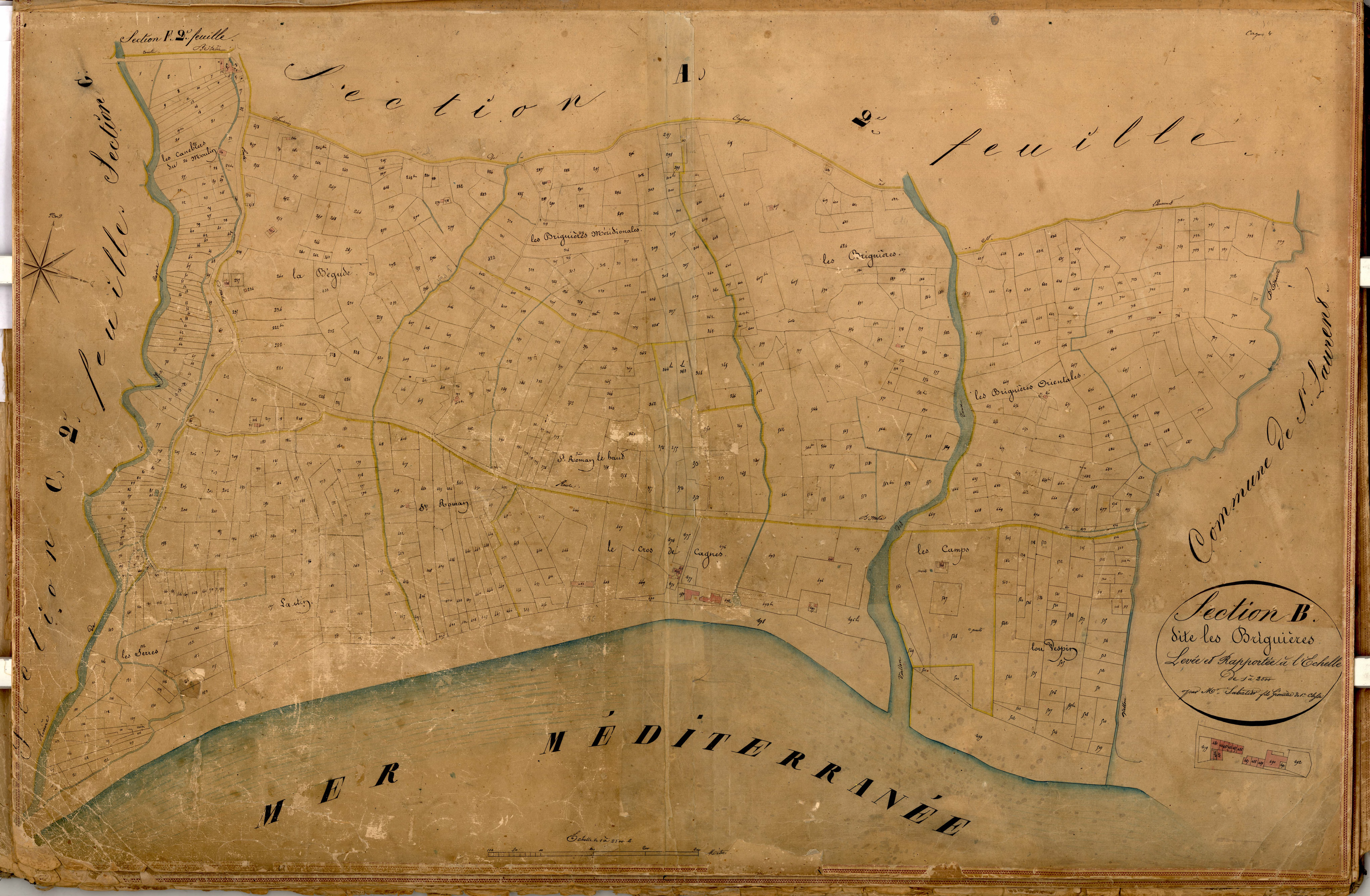 Les Briguières. - Plan de section, B
