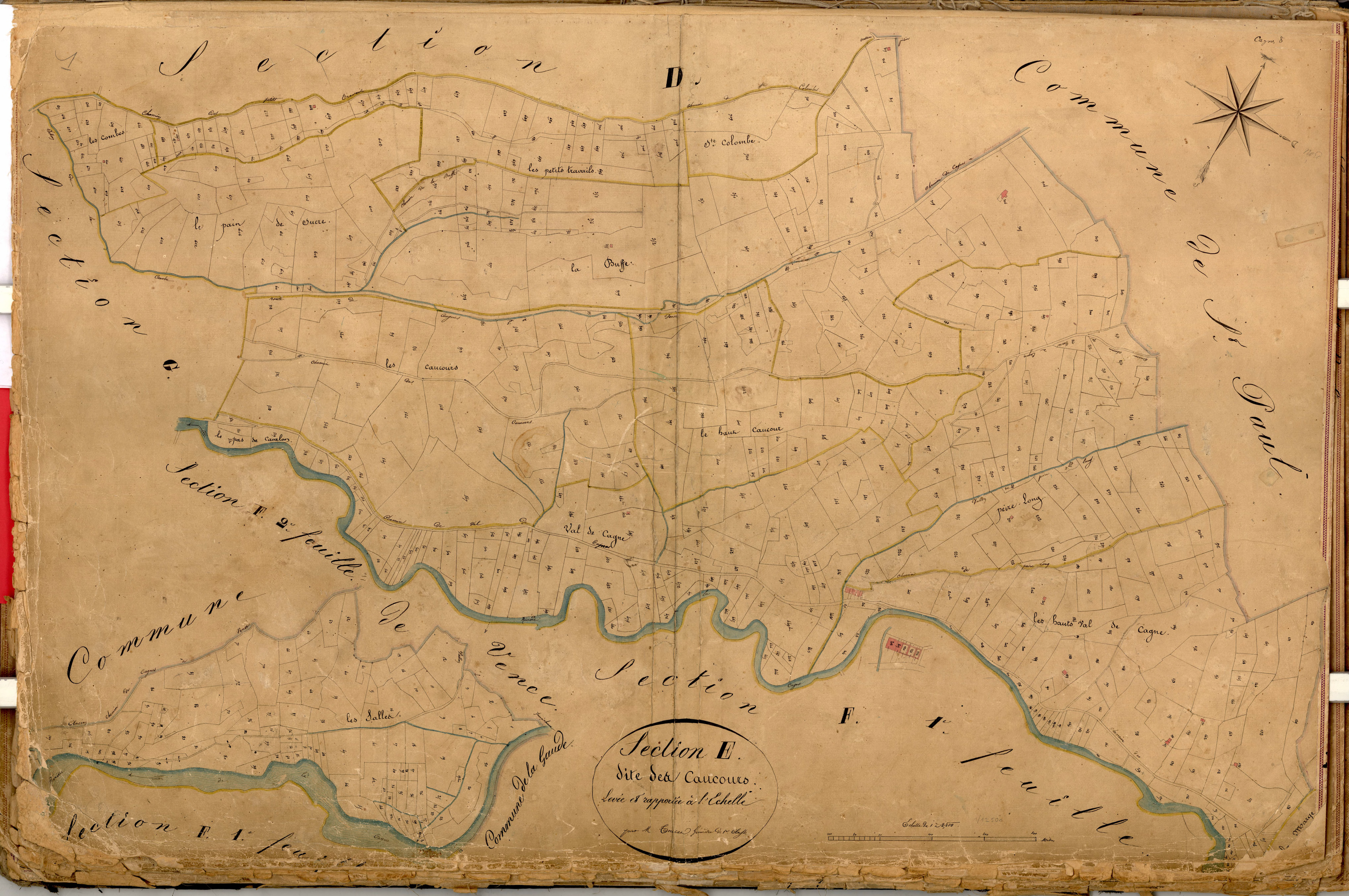 Les Caucours. - Plan de section, E