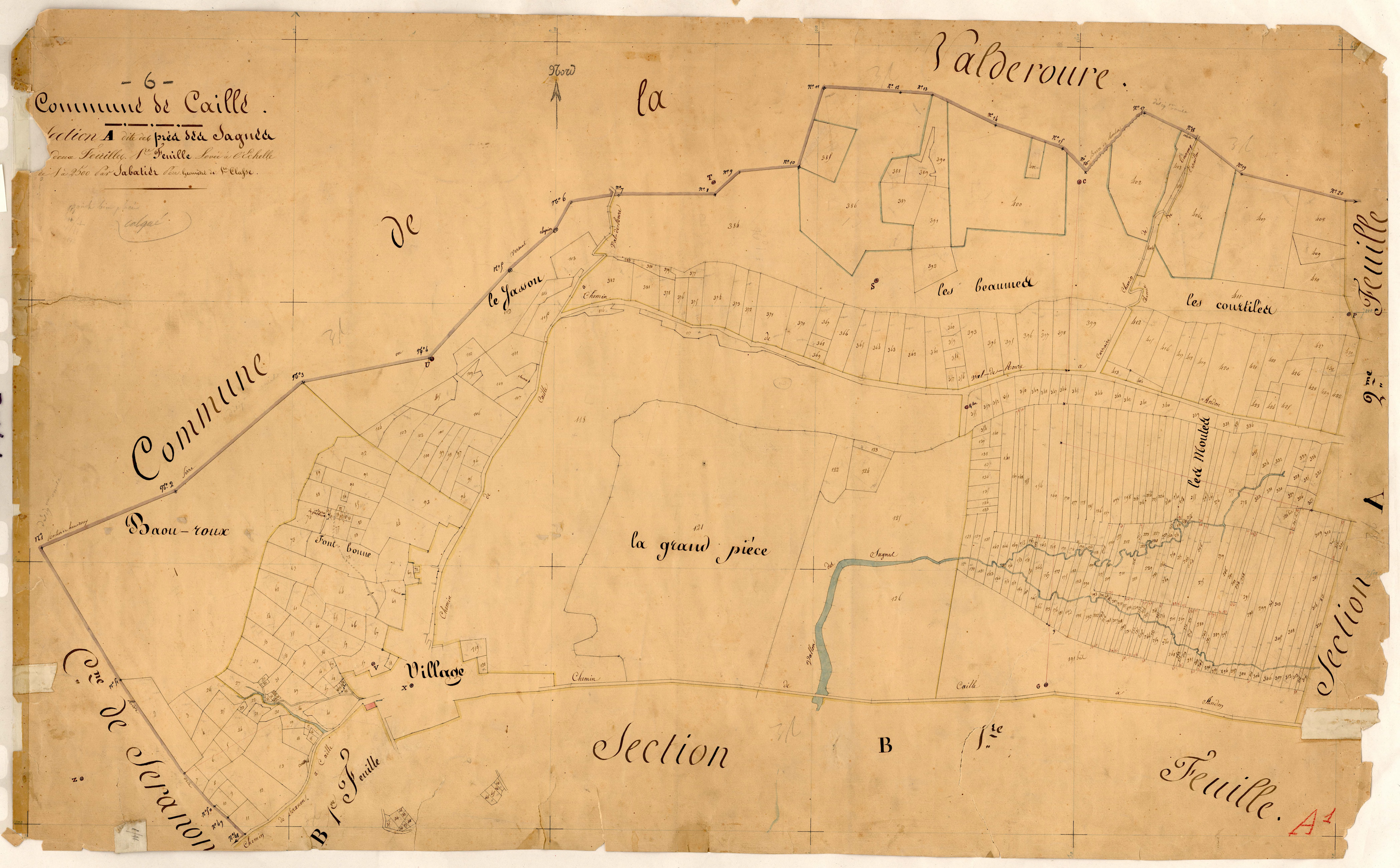 Les Prés des Sagnes. - Plan de section, A1