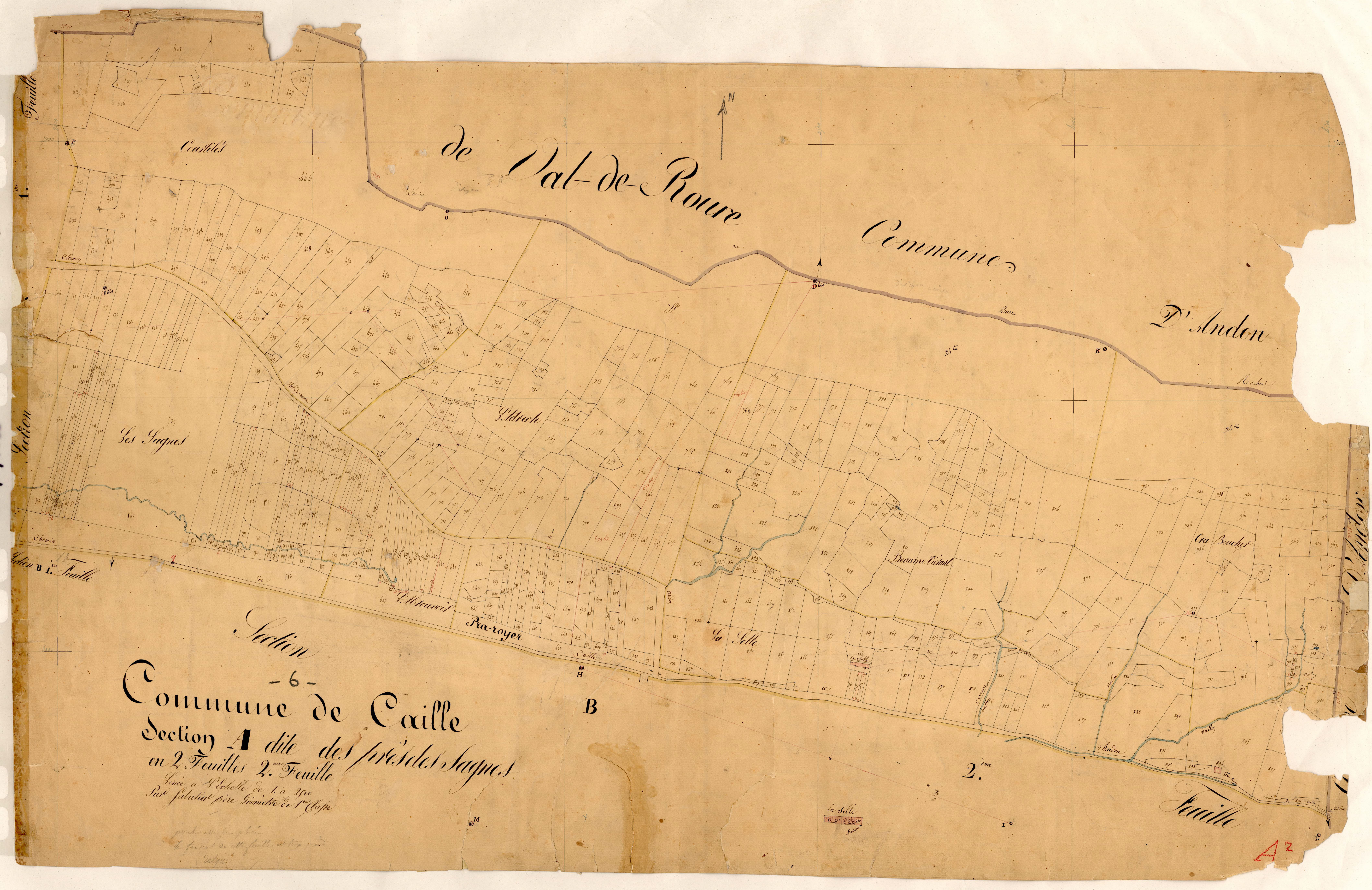 Les Prés des Sagnes. - Plan de section, A2