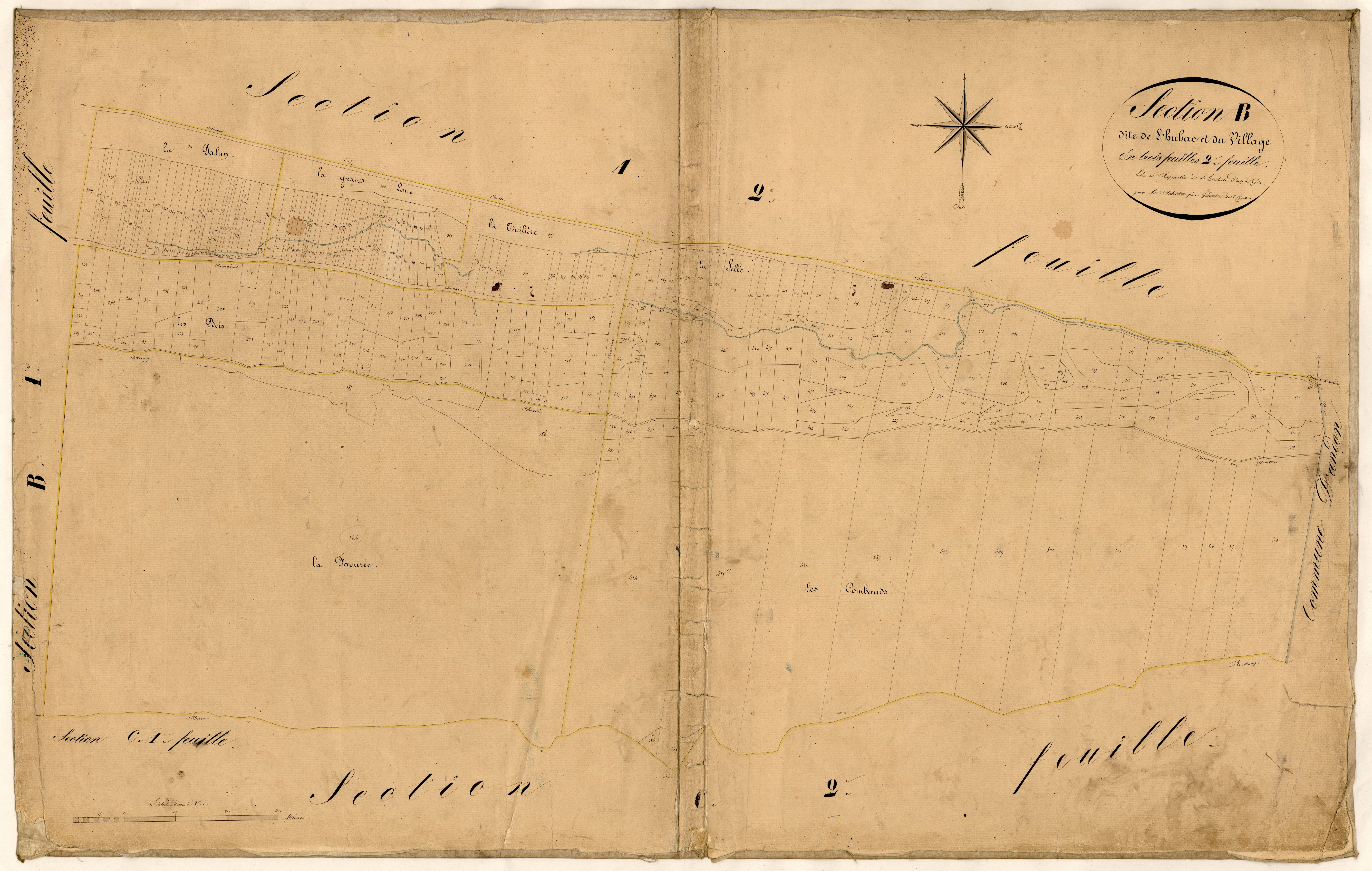 L'Hubac et le Village. - Plan de section, B2