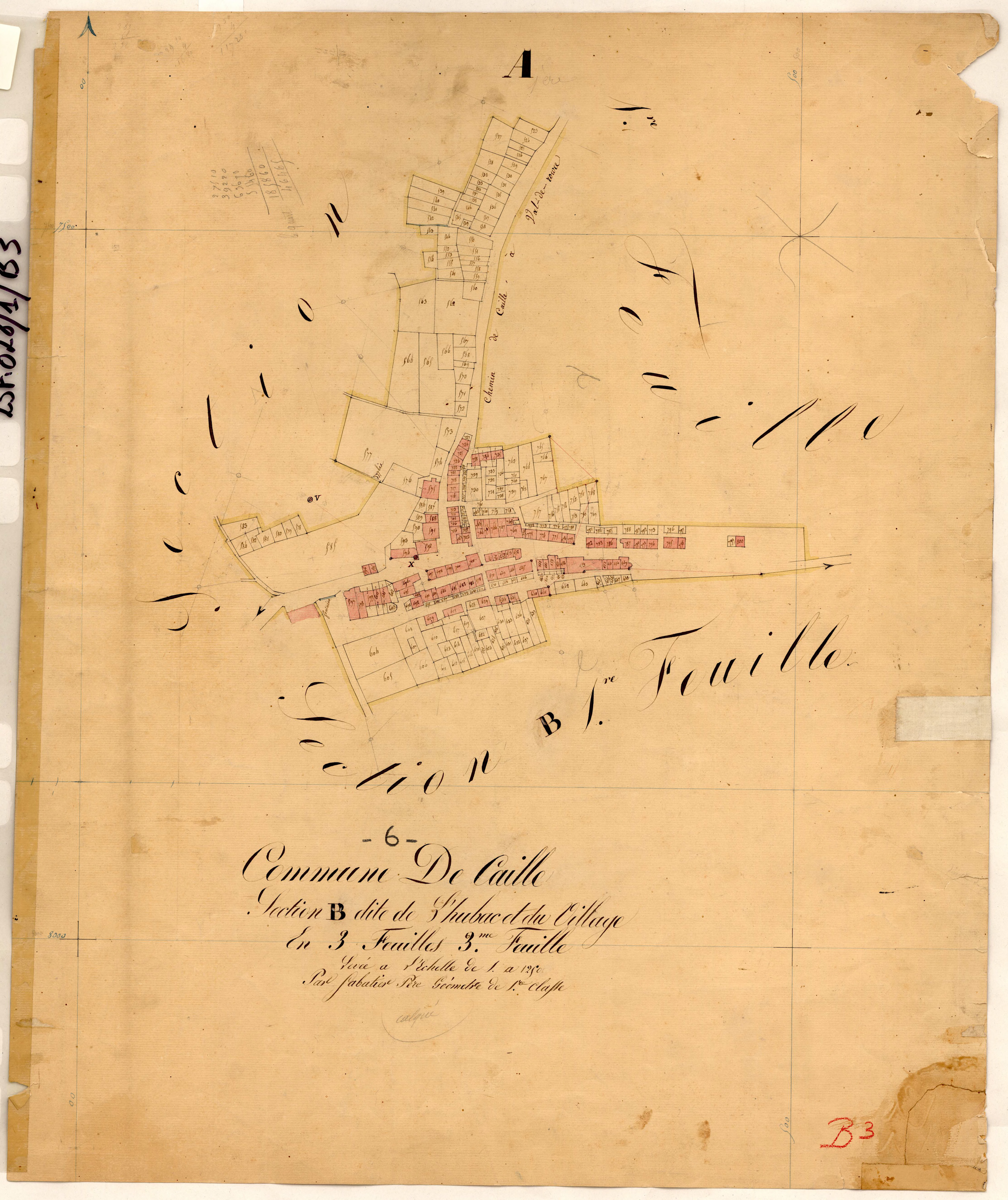L'Hubac et le Village. - Plan de section, B3