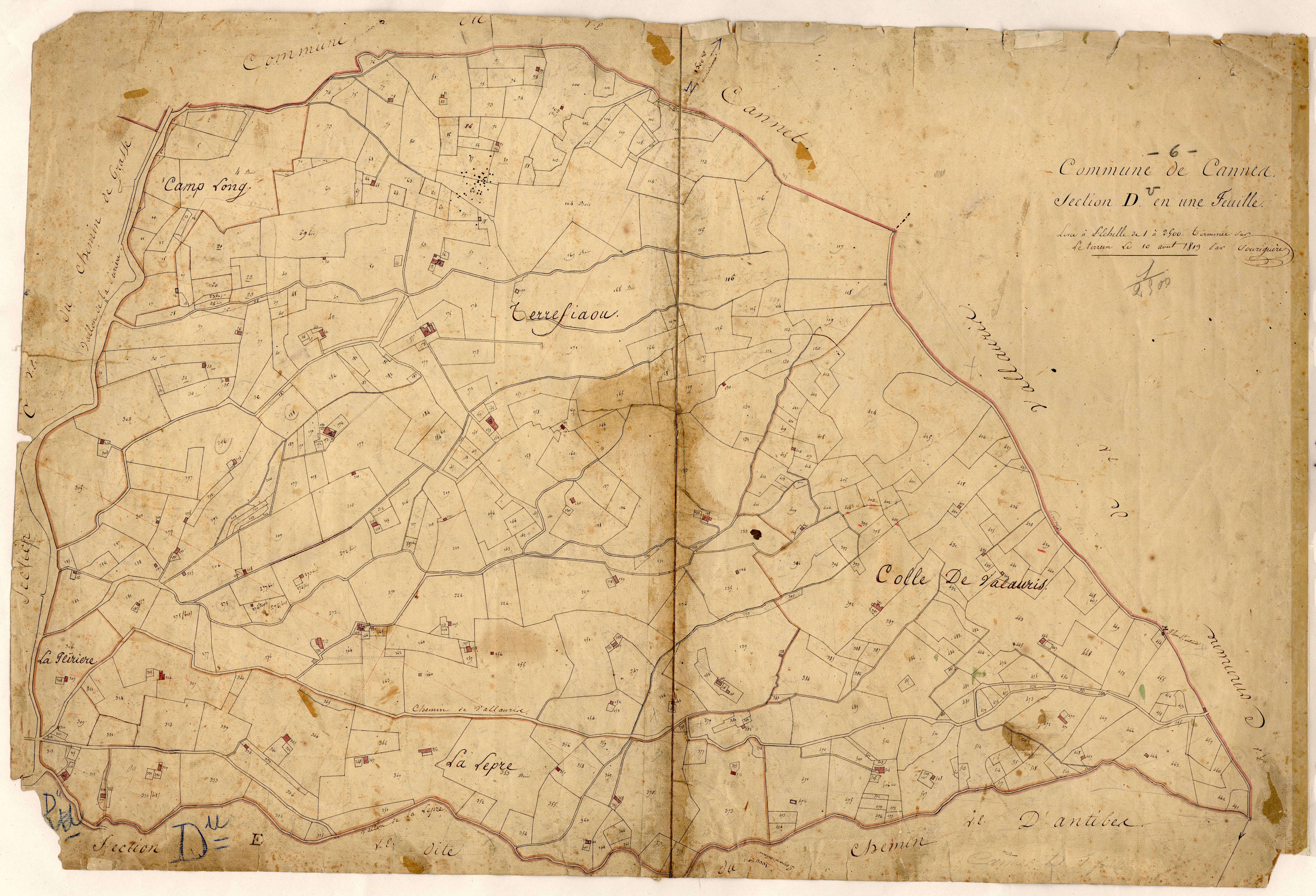 Plan de section, D